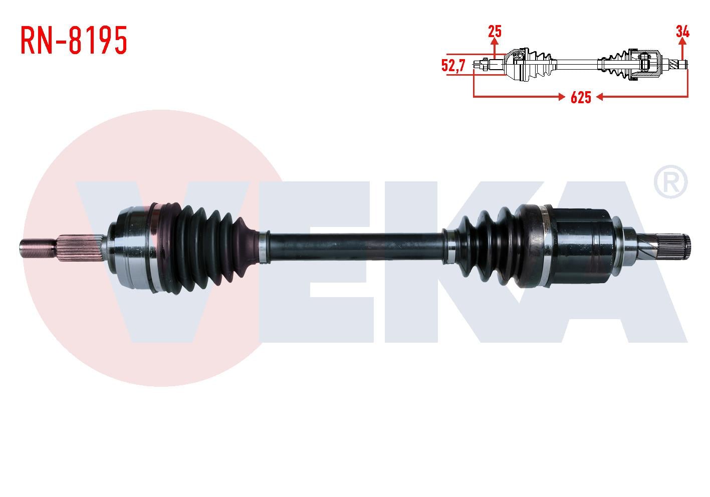 KOMPLE AKS SOL ON UZUNLUK 625mm RENAULT CAPTUR 1.2 - 1.5 DCI A-T 2013-
