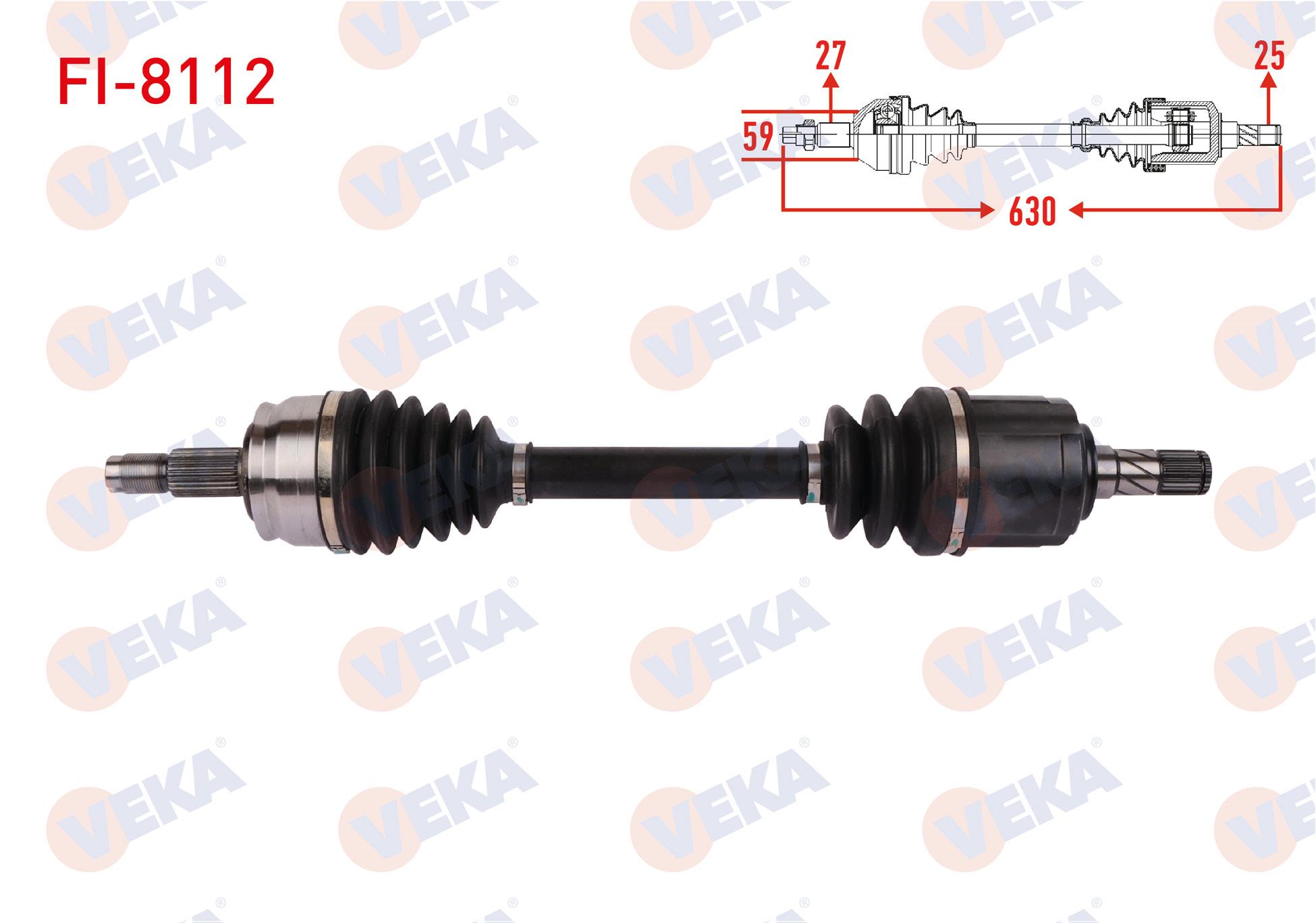 KOMPLE AKS SOL ON UZUNLUK 630mm FIAT 500 X 1.4 6 AT/6 MT 2014- / JEEP RENEGADE  1.4 6 AT/6 MT 2014-