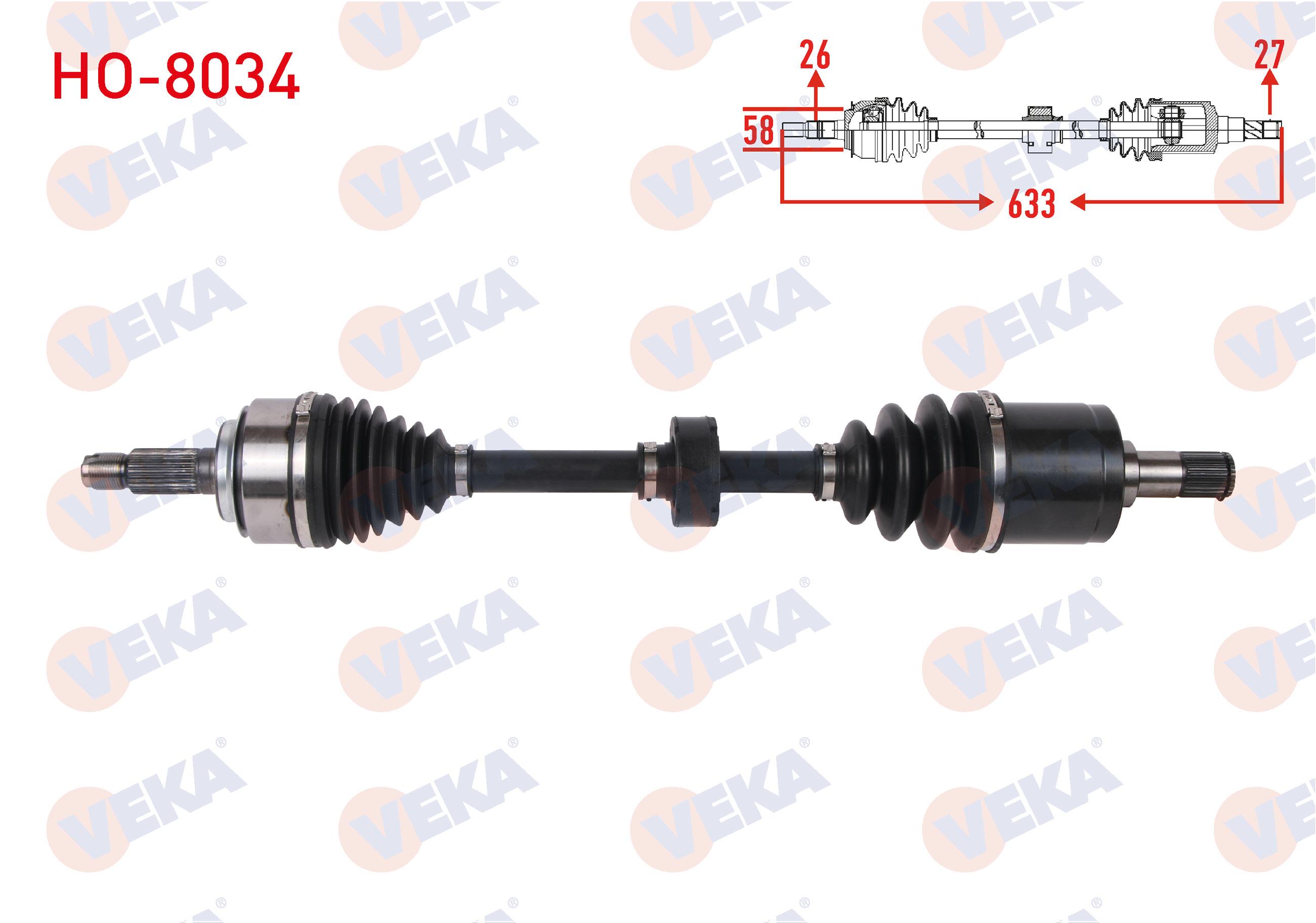 KOMPLE AKS SOL ON UZUNLUK 633mm HONDA CIVIC 1.6 M-T 2005-2012
