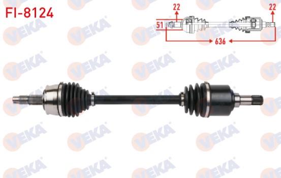 KOMPLE AKS SOL ON UZUNLUK 636mm FIAT IDEA 1.4 16V 2005-