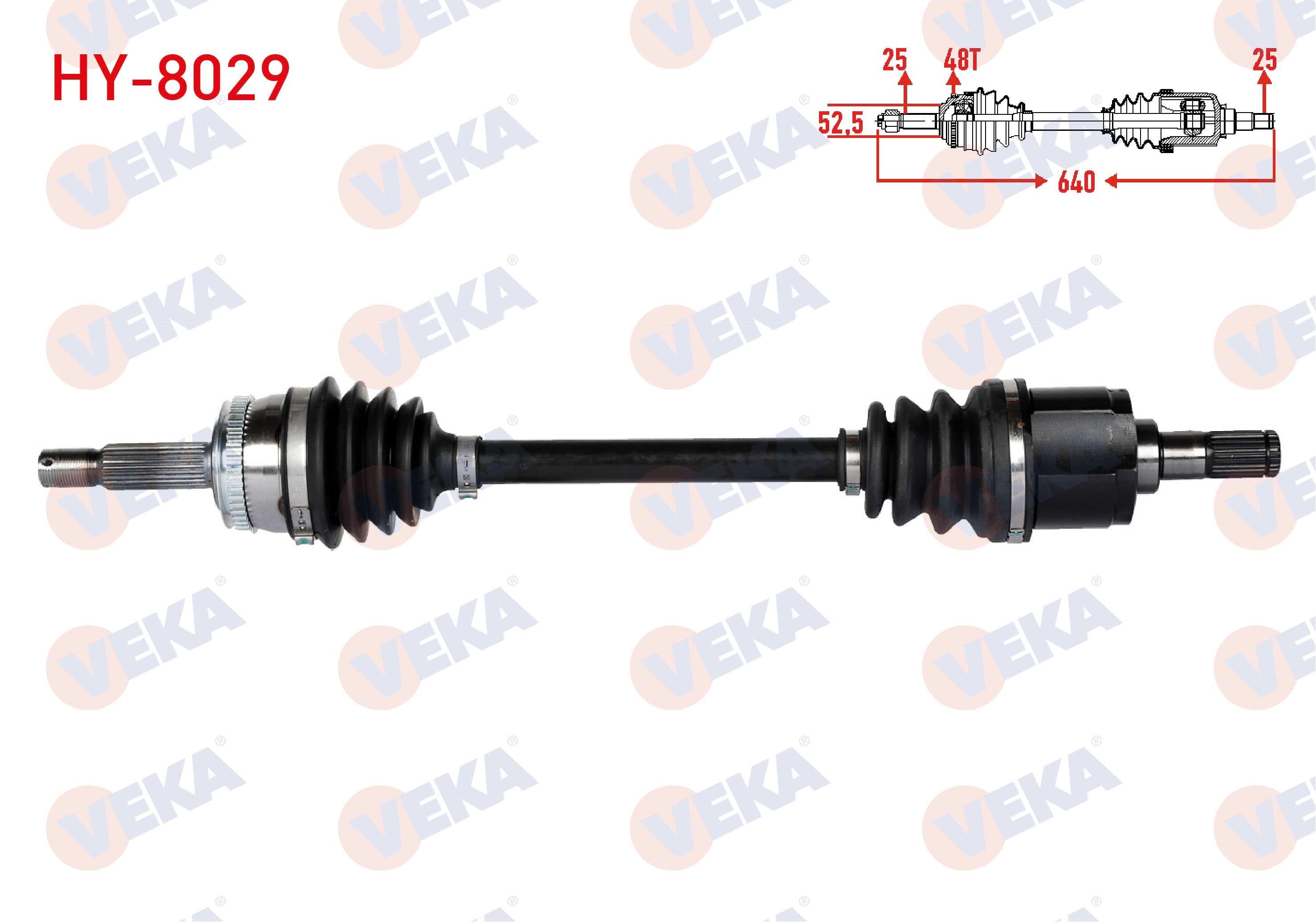 KOMPLE AKS SOL ON UZUNLUK 640mm ABSLI 48 DIS HYUNDAI ACCENT ERA 1.4i 16v - 1.6 CVVT 2006-2012