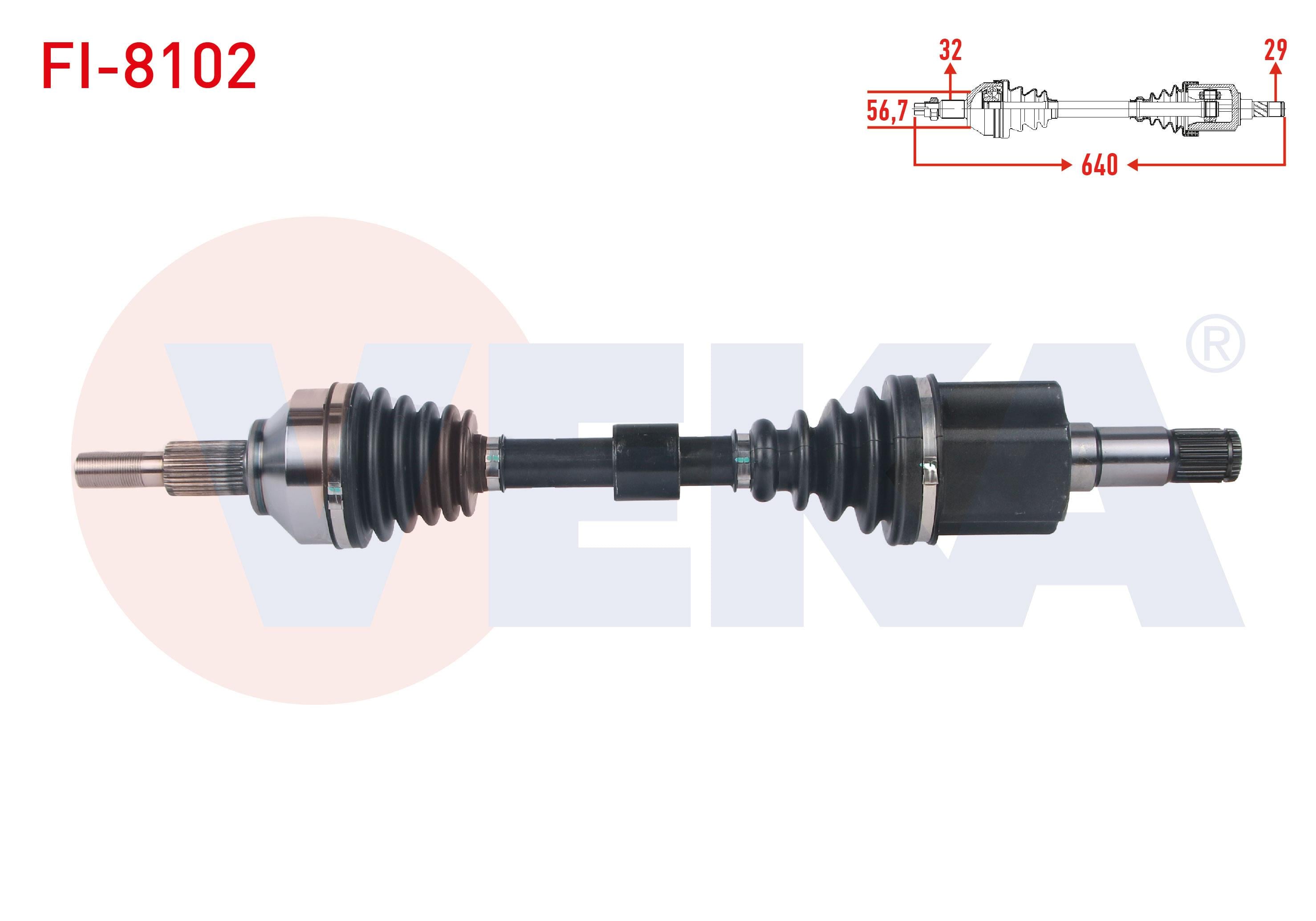 KOMPLE AKS SOL ON UZUNLUK 640mm FIAT FREEMONT 2.0 MJT A-T 4X4 2011-