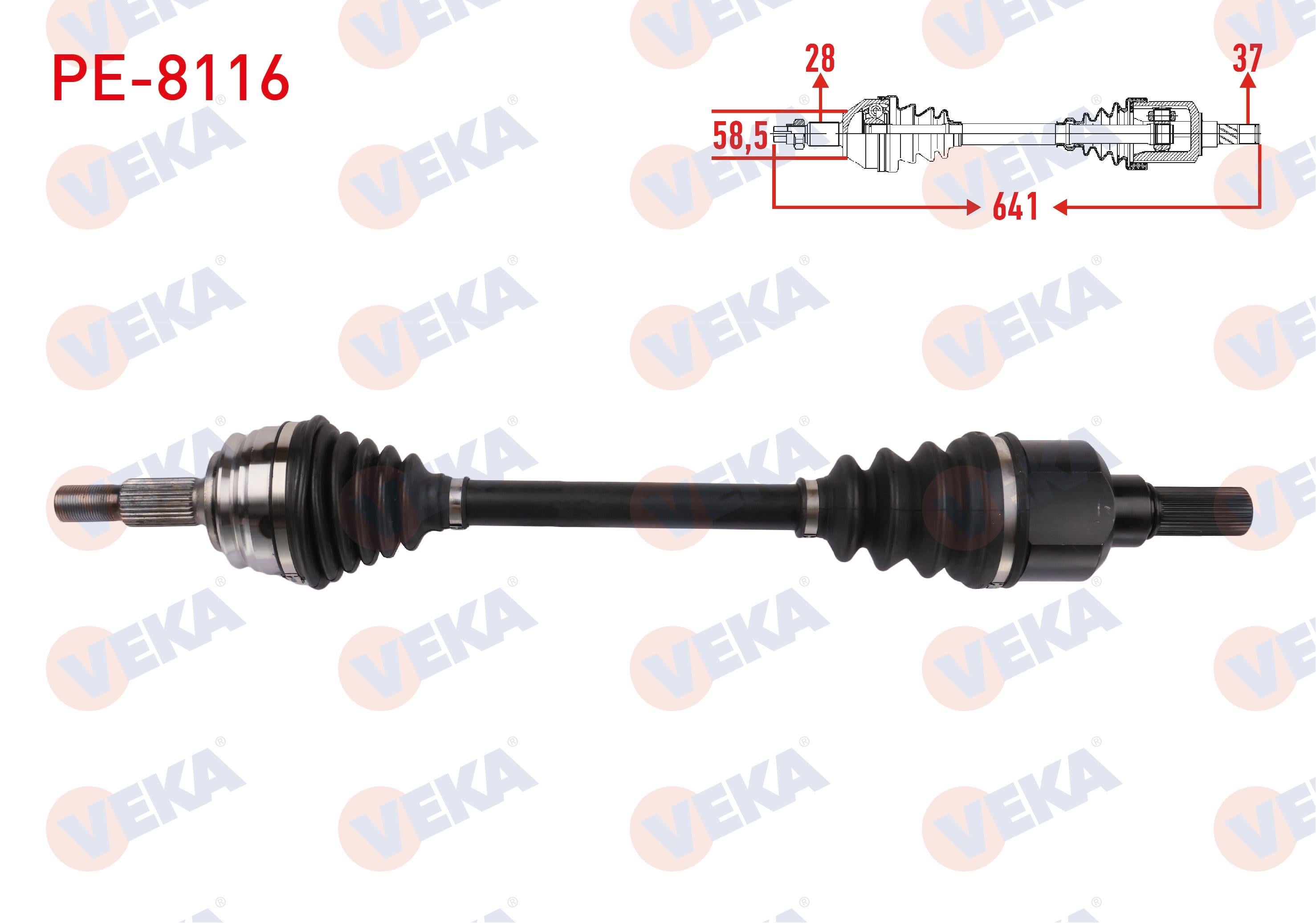 KOMPLE AKS SOL ON UZUNLUK 641mm PEUGEOT 308 1.6 A-T 2013-2021 / CITROEN BERLINGO 1.5 A-T 2018-