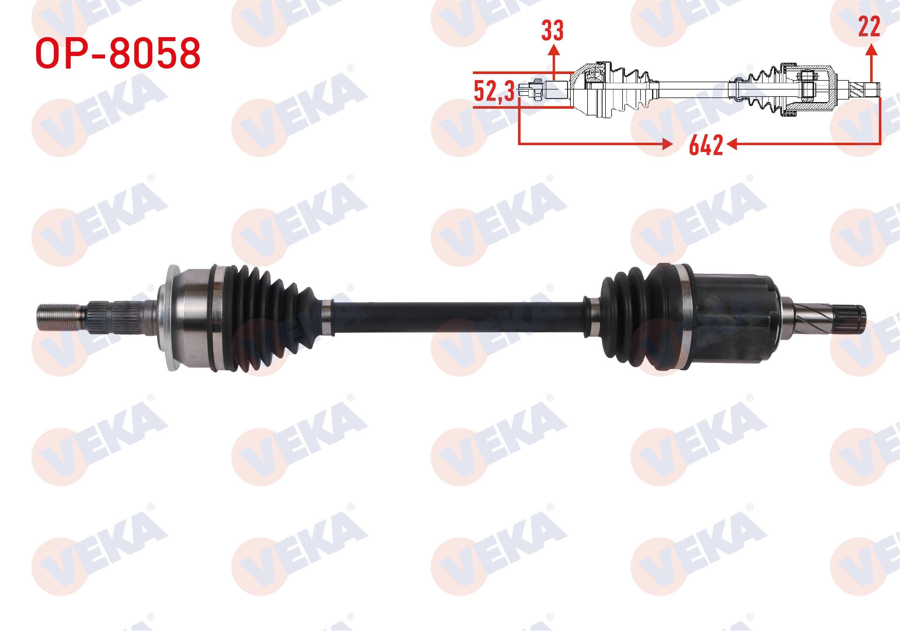 KOMPLE AKS SOL ON UZUNLUK 642mm OPEL ASTRA K 1.0 T - 1.4i M-T 2015-