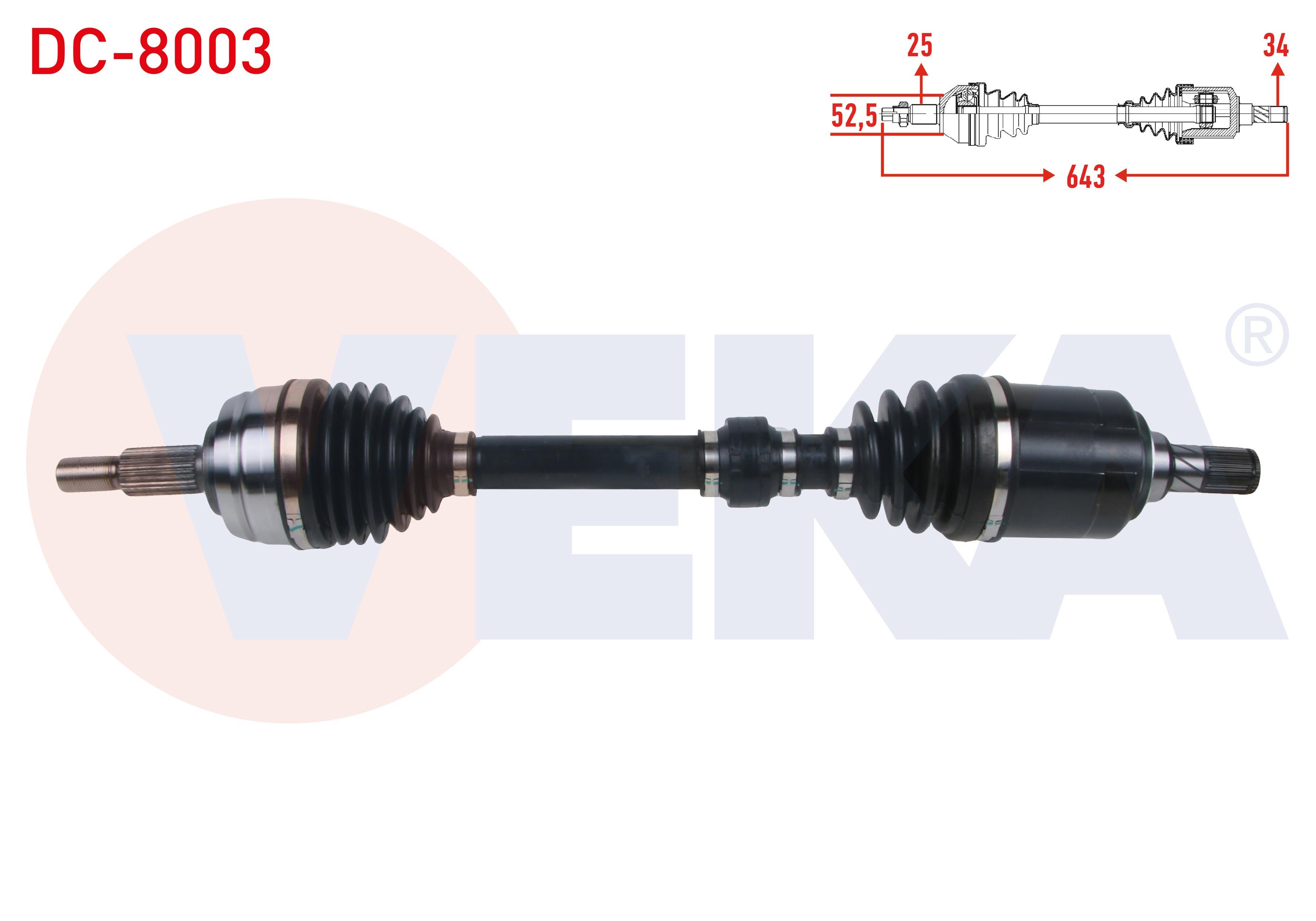 KOMPLE AKS SOL ON UZUNLUK 643mm DACIA DUSTER 1.5 DCI A-T 2017-