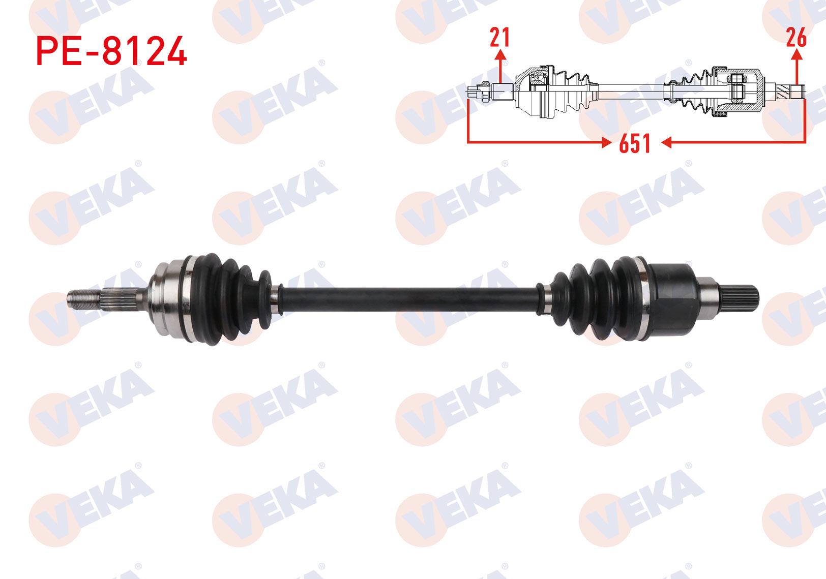 KOMPLE AKS SOL ON UZUNLUK 651mm PEUGEOT 301 1.6 VTi A-T 2012-2017 / CITROEN C-ELYSEE 1.6 VTi A-T 2012-