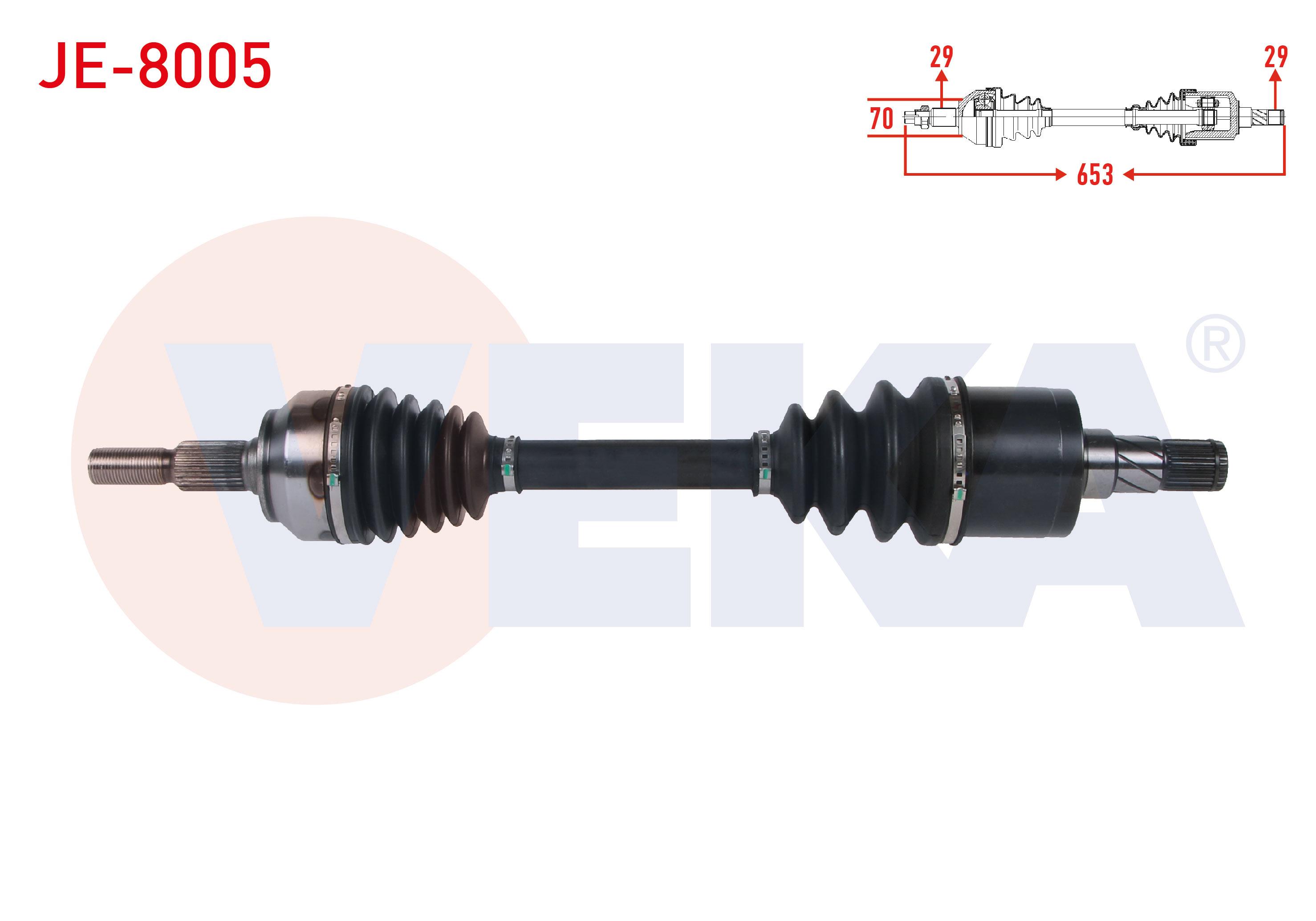 KOMPLE AKS SOL ON UZUNLUK 653mm JEEP GRAND CHEROKEE III (WH,WK) 3.0 CRD 2005-2010 / COMMANDER (XK) 3.0 CRD 2005-2010
