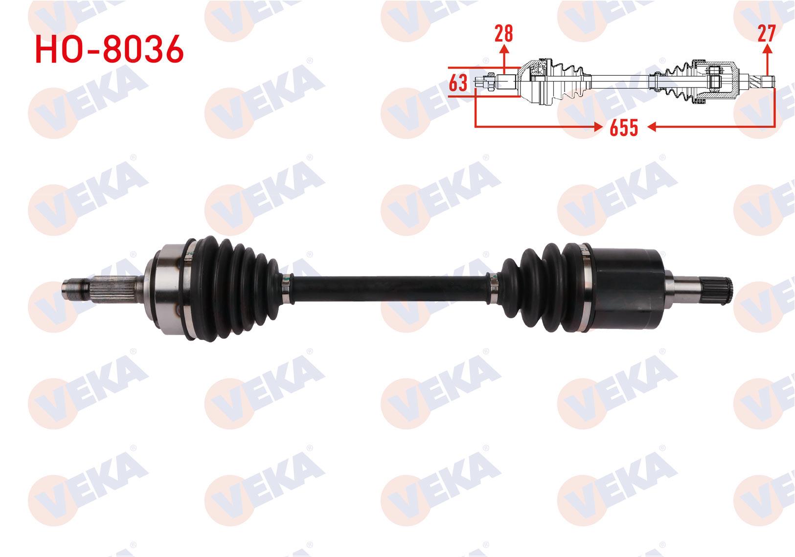 KOMPLE AKS SOL ON UZUNLUK 655mm HONDA ACCORD VII (CL)  2.0 16v 2003-2008