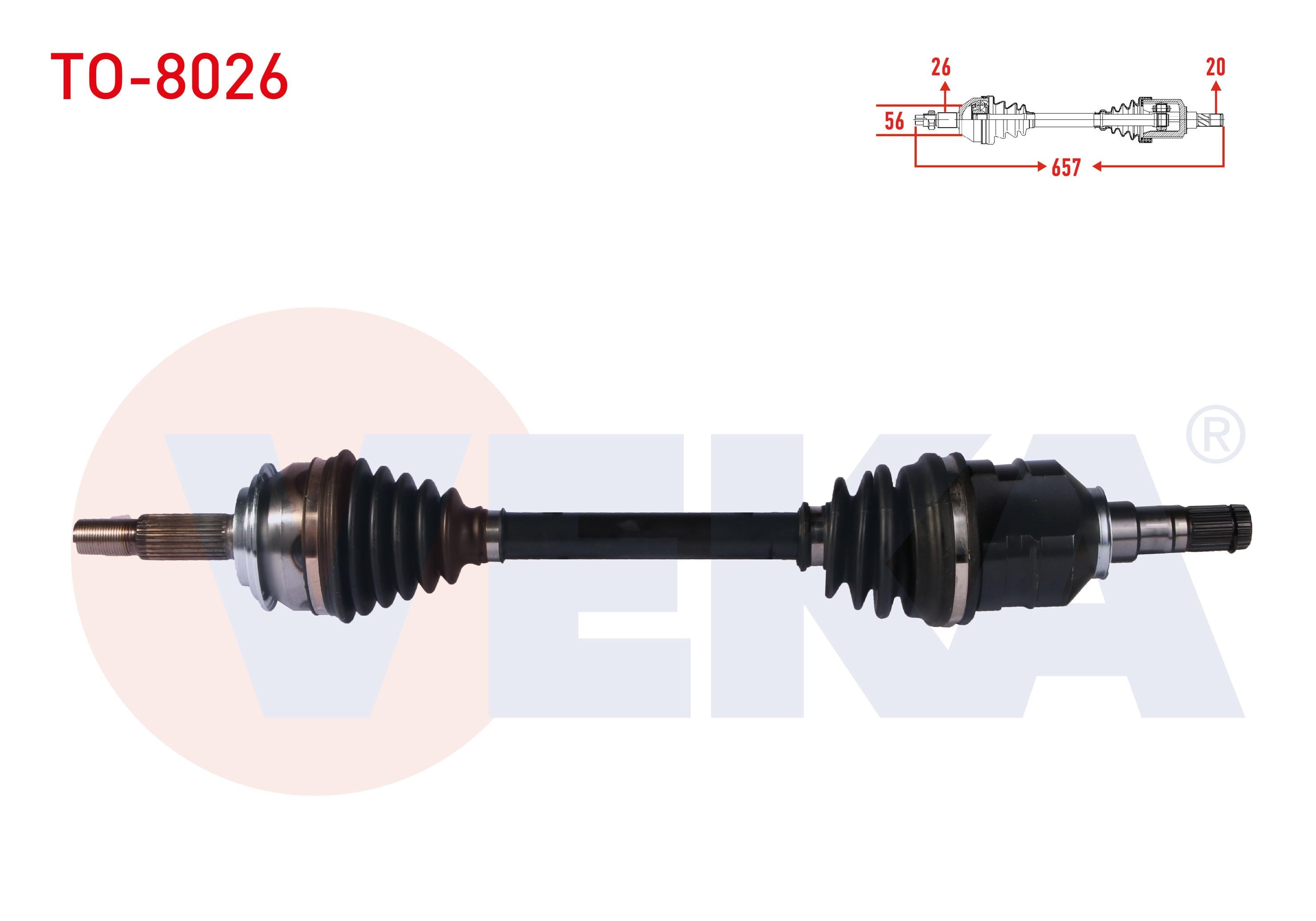 KOMPLE AKS SOL ON UZUNLUK 657 mm TOYOTA YARIS (P13) 1.4 D-4D A-T/M-T 2011-