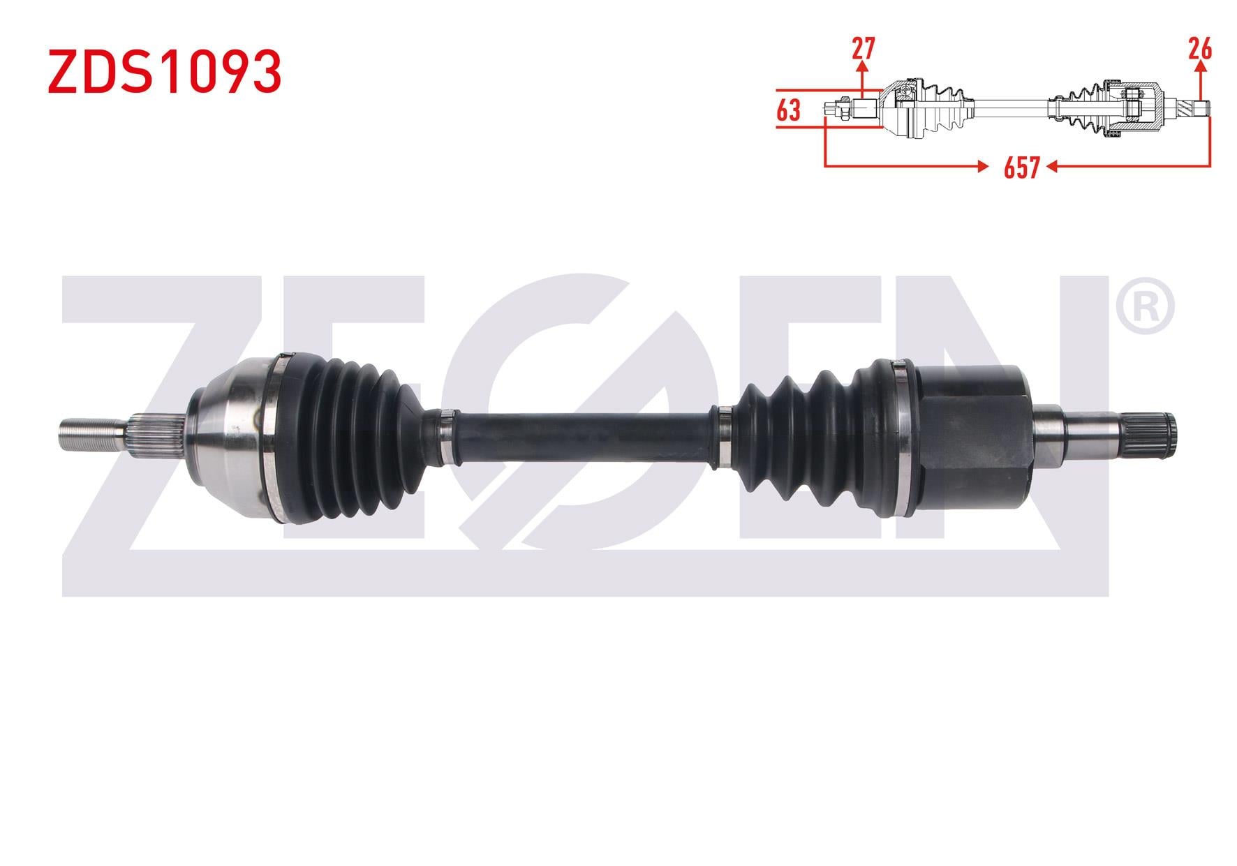 KOMPLE AKS SOL ON UZUNLUK 657mm FORD KUGA I 2.0 TDCI A-T/M-T 4X4 2008-2013