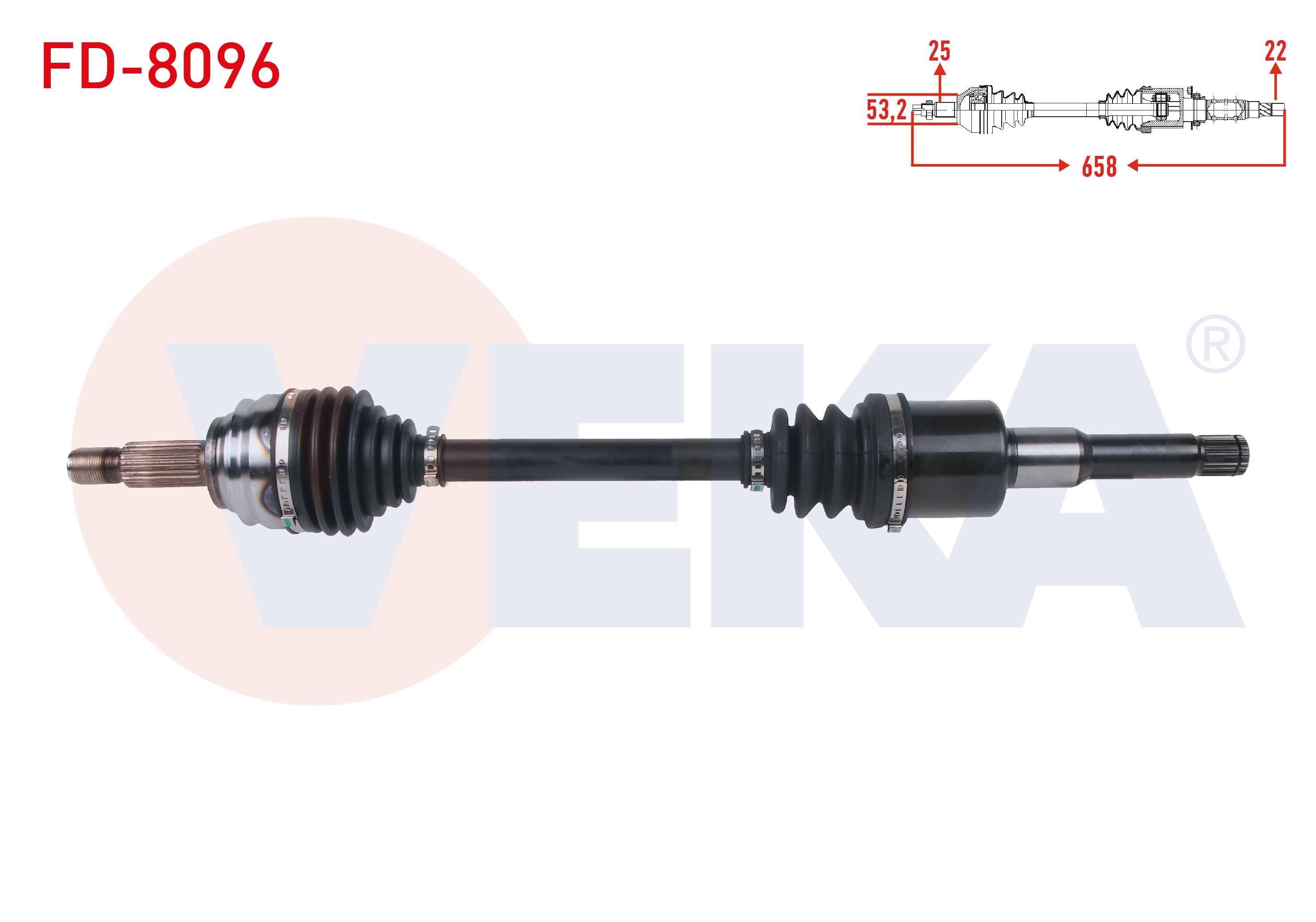KOMPLE AKS SOL ON UZUNLUK 658mm FORD FIESTA VII 1.0 EcoBoost A-T 2017-