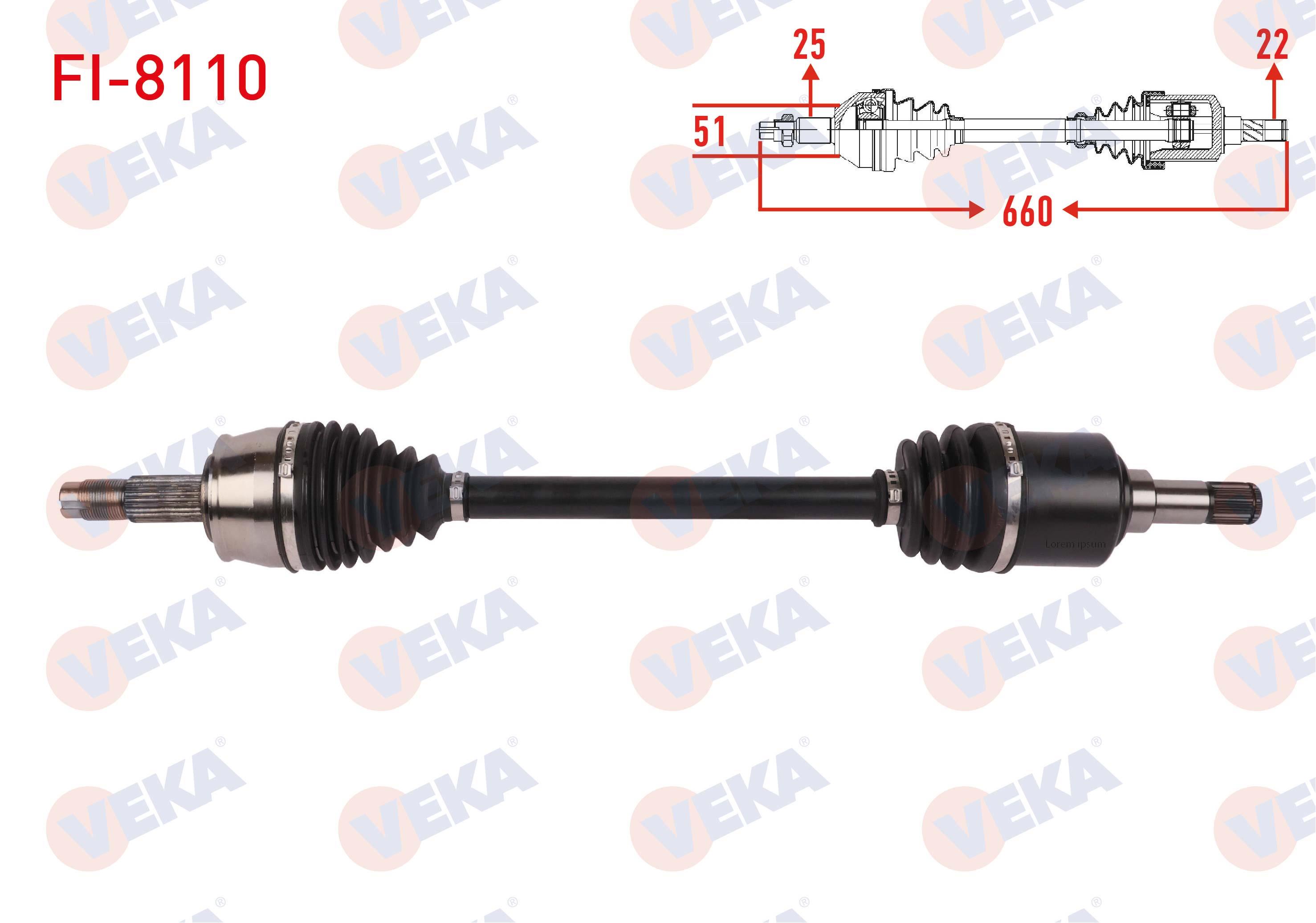 KOMPLE AKS SOL ON UZUNLUK 660mm FIAT 500L 1.4 MT- 2012-