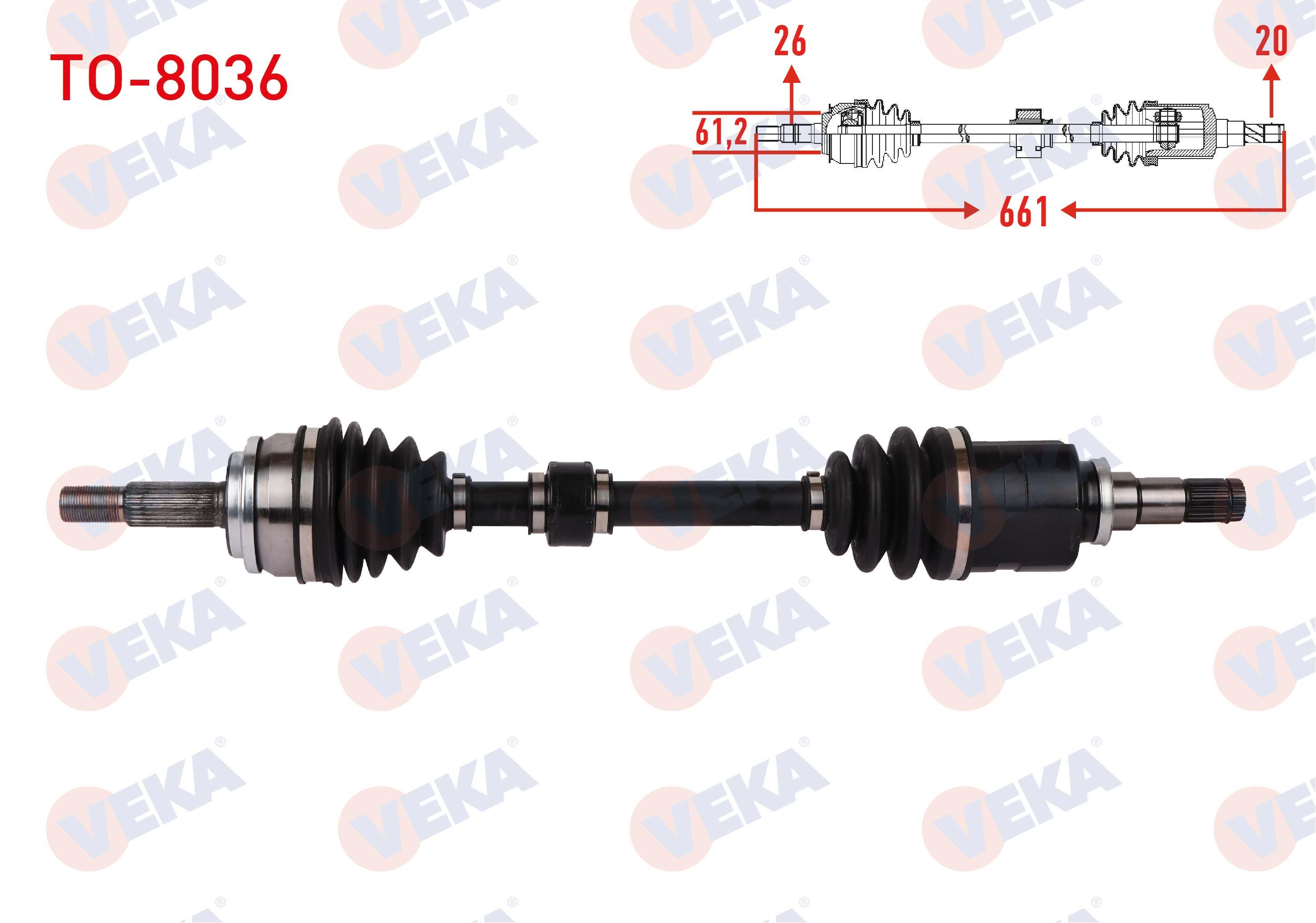 KOMPLE AKS SOL ON UZUNLUK 661mm TOYOTA COROLLA 2019-