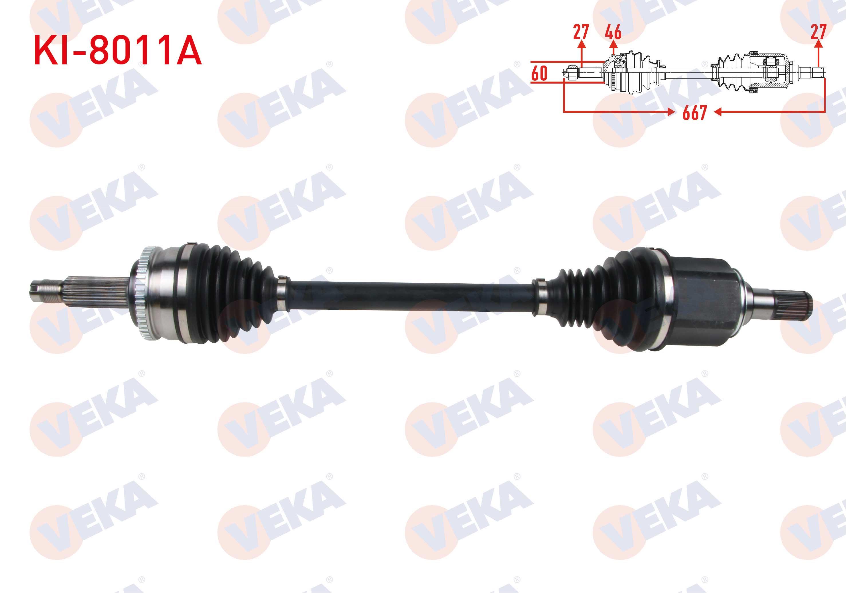 KOMPLE AKS SOL ON UZUNLUK 667mm ABSLI 46 DIS KIA CEED 1.6 CRDI A-T 2006-2012