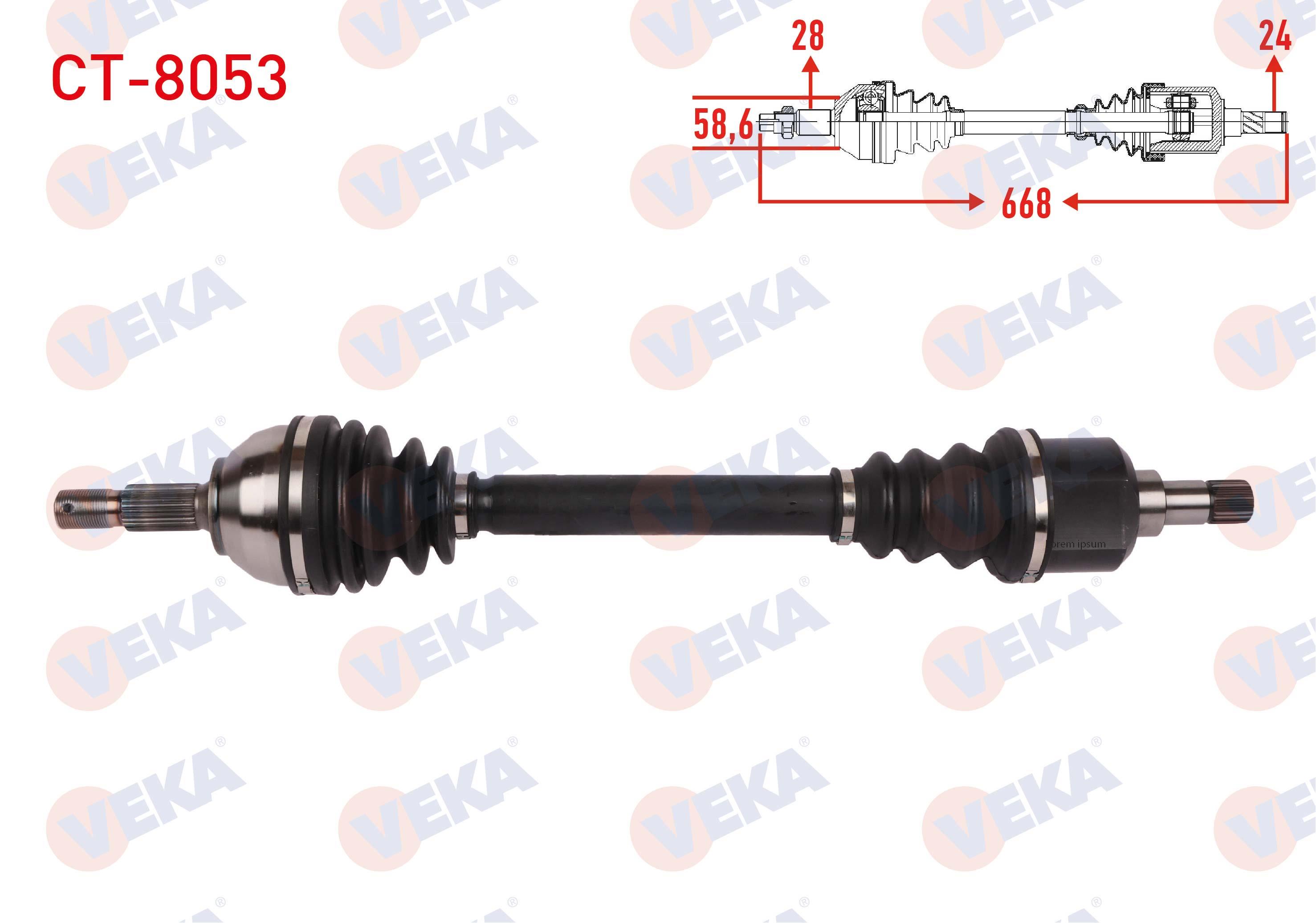 KOMPLE AKS SOL ON UZUNLUK 668mm CITROEN C5 III 1.6 HDI A-T 2008-2015/ PEUGEOT 508 1.6 THP A-T 2010-
