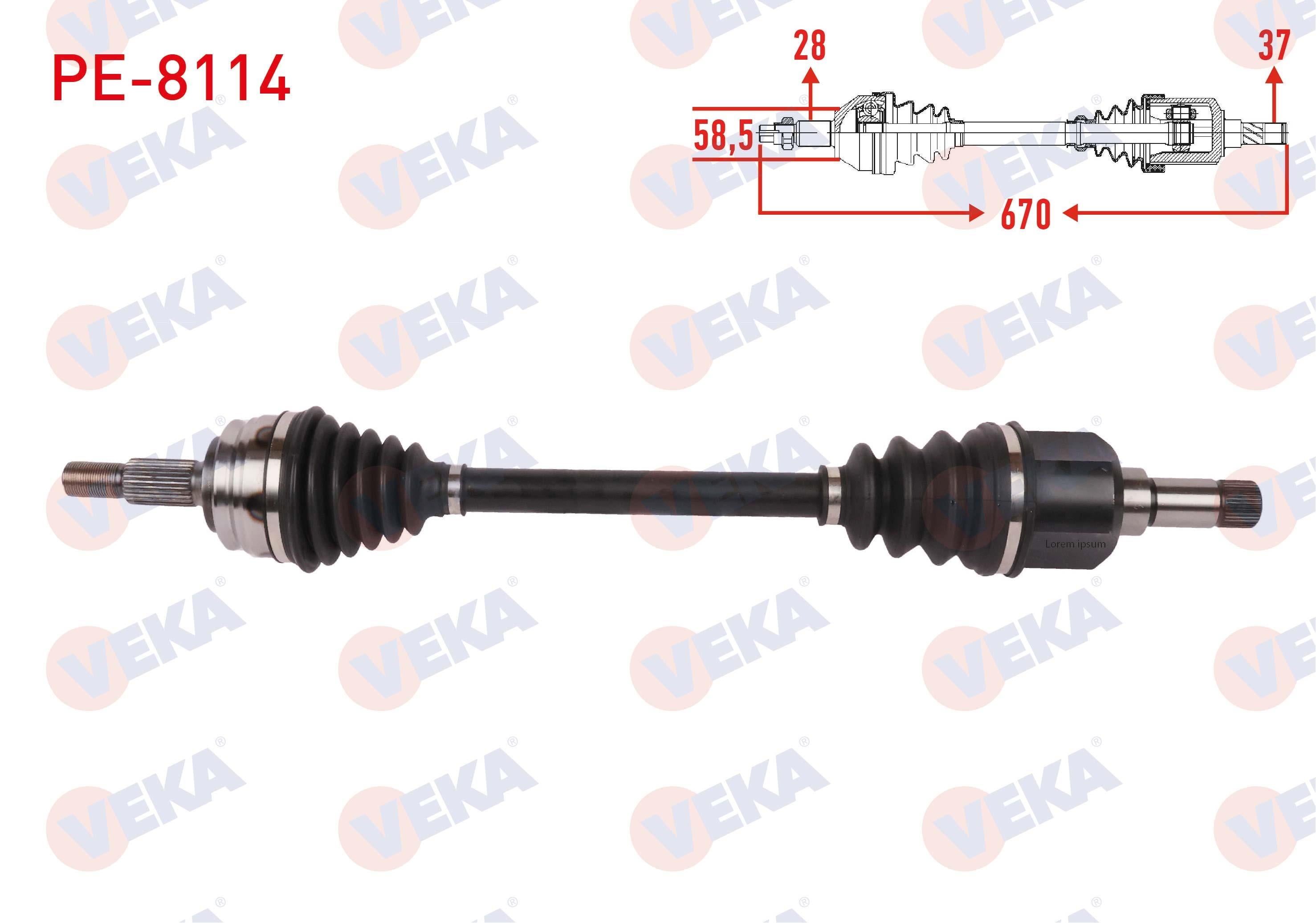 KOMPLE AKS SOL ON UZUNLUK 670mm PEUGEOT RIFTER 1.5 HDI 2019-/ PARTNER 1.5 HDI 2018- / CITROEN BERLINGO 1.5 HDI 2018- / OPEL COMBO 1.5 CDTI 2019-