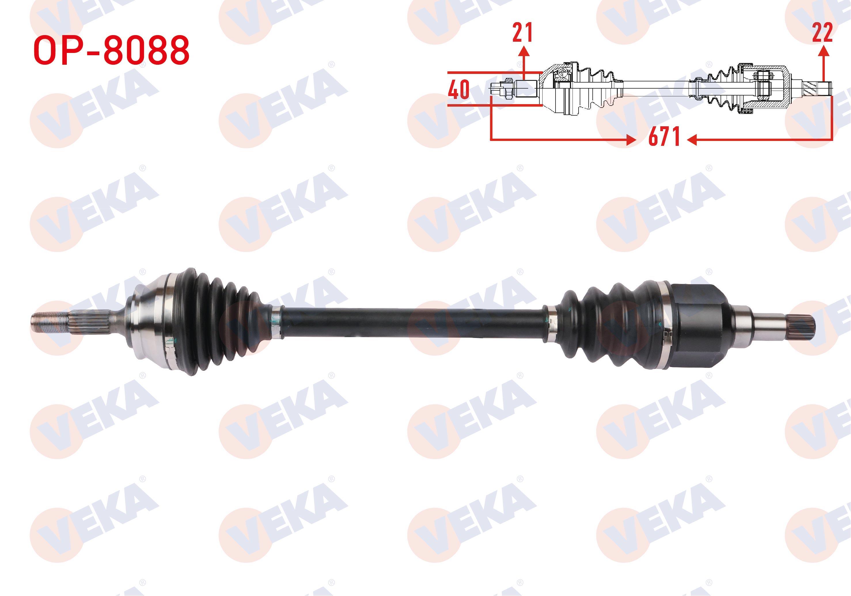KOMPLE AKS SOL ON UZUNLUK 671mm OPEL CORSA F 1.2 2019- / PEUGEOT 208 1.2 PureTech 2019-