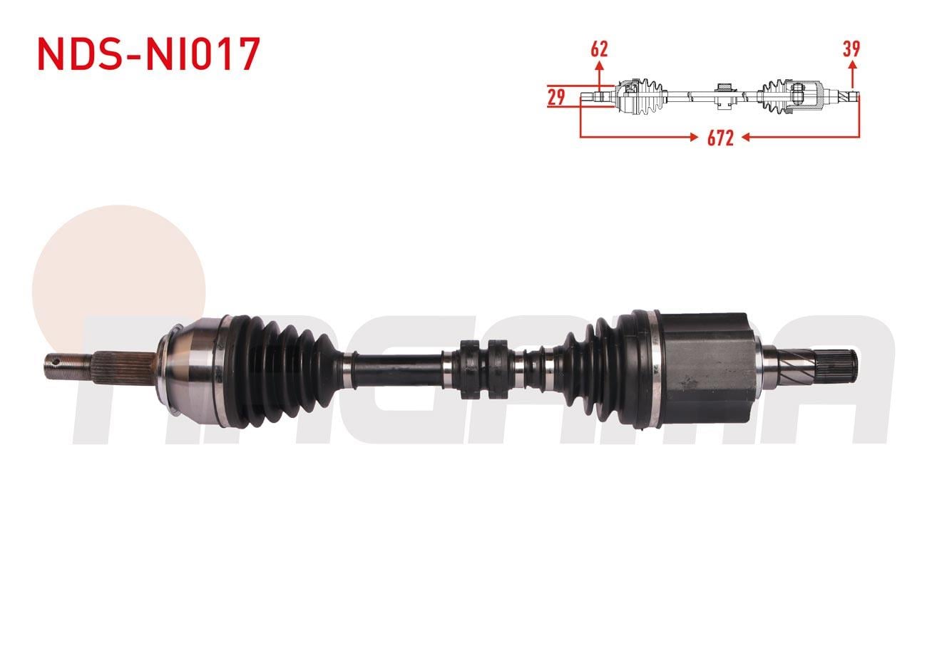 KOMPLE AKS SOL ON UZUNLUK 672mm NISSAN QASHQAI (J11) 1.6 DCI M-T 2014-