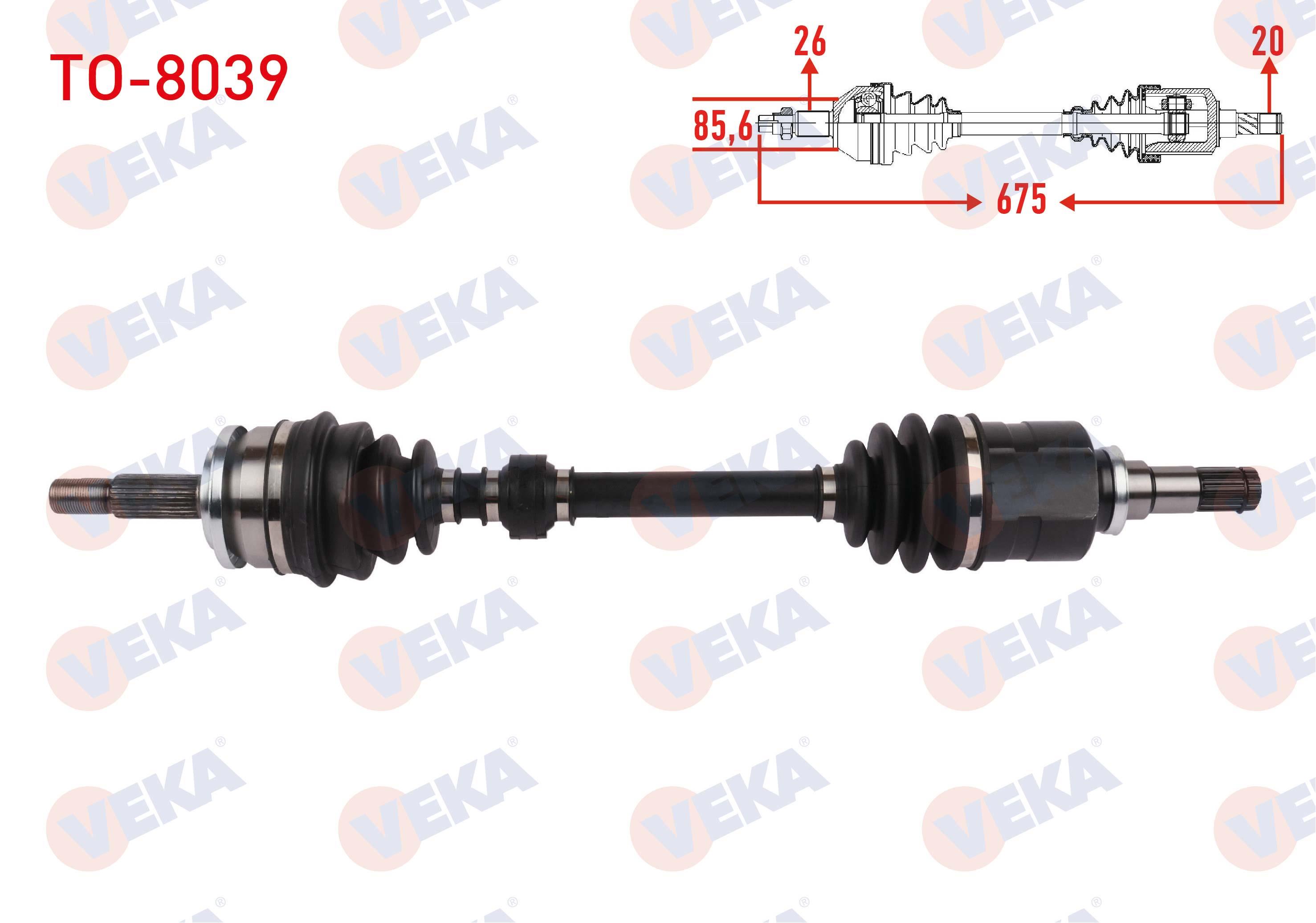 KOMPLE AKS SOL ON UZUNLUK 675mm TOYOTA AVENSIS (T27) 1.6 VVT-I 2008-2018