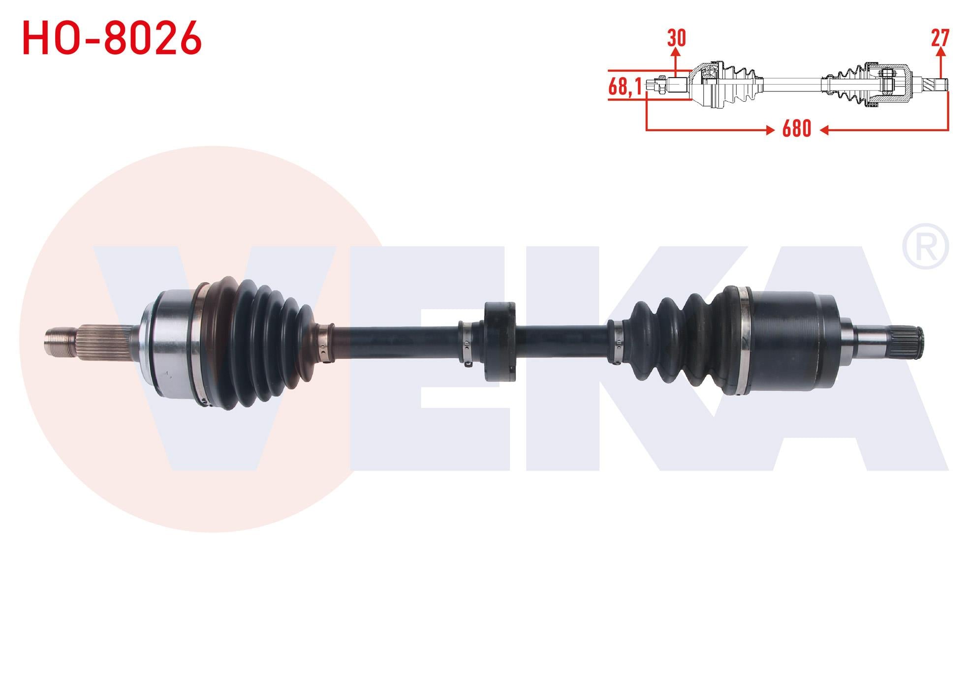 KOMPLE AKS SOL ON UZUNLUK 680mm HONDA ACCORD VIII (CU) 2.0 I-VTEC 2008-2015