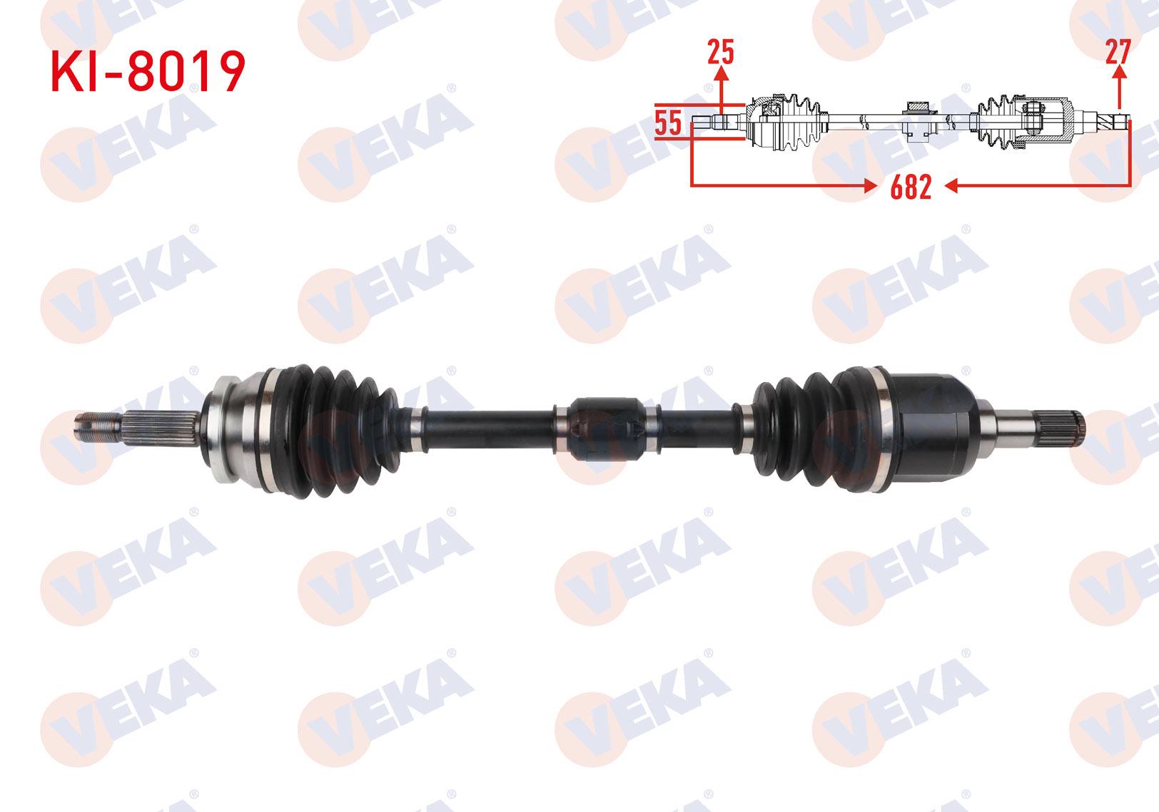 KOMPLE AKS SOL ON UZUNLUK 682mm KIA STONIC 1.0 T-GDI 7 DCT 2017-