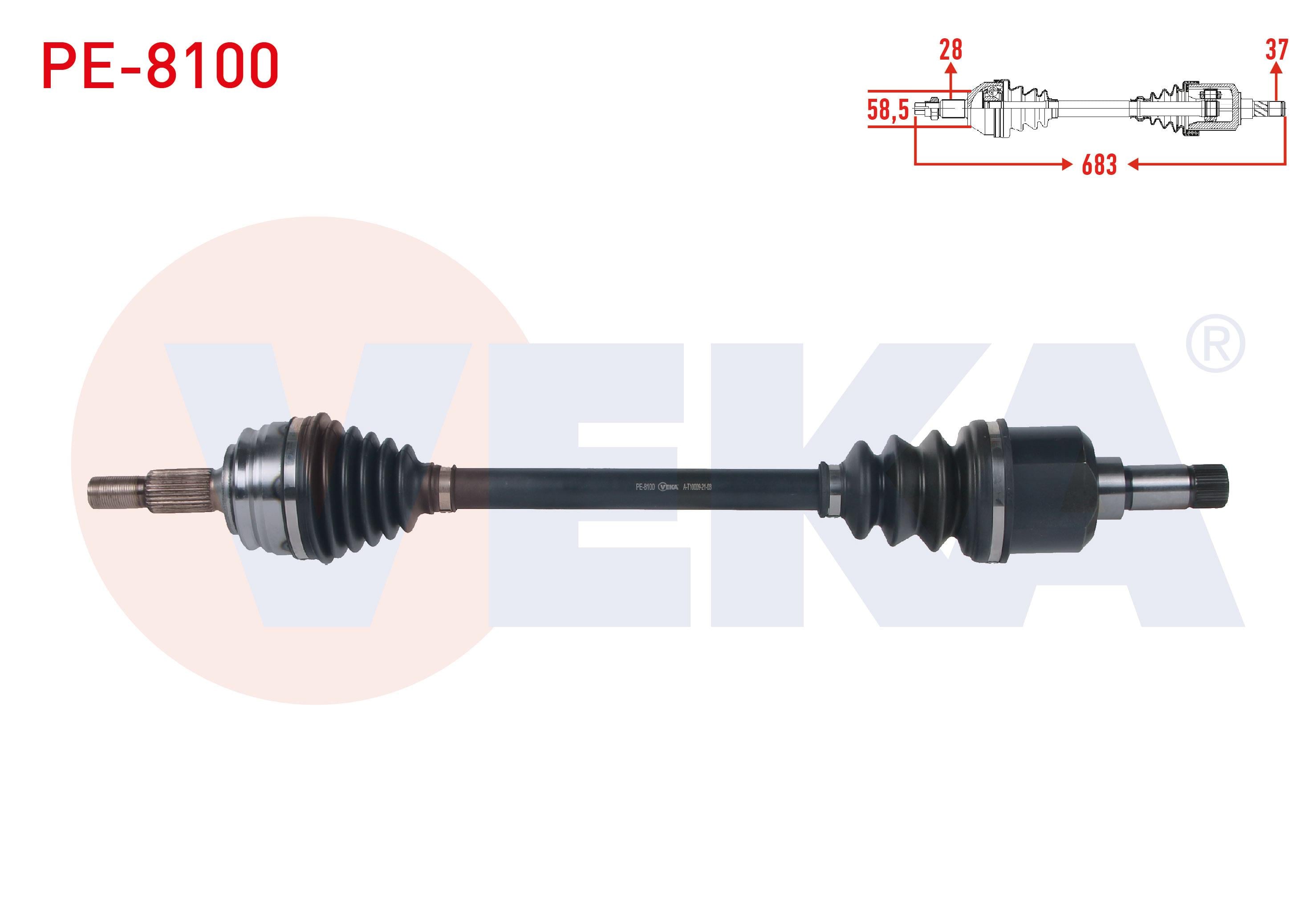 KOMPLE AKS SOL ON UZUNLUK 683mm PEUGEOT 3008 1.5 -1.6 BlueHDI M-T 16-/ 5008 II 1.5 HDI-1.6 HDI M-T 14-/ CITROEN C4 PIC. 1.6 HDI M-T 13-/ C5 AIRCROSS 1.5 HDI M-T 19-/ C4 SPACETOURER 1.5 HDI M-T 19-