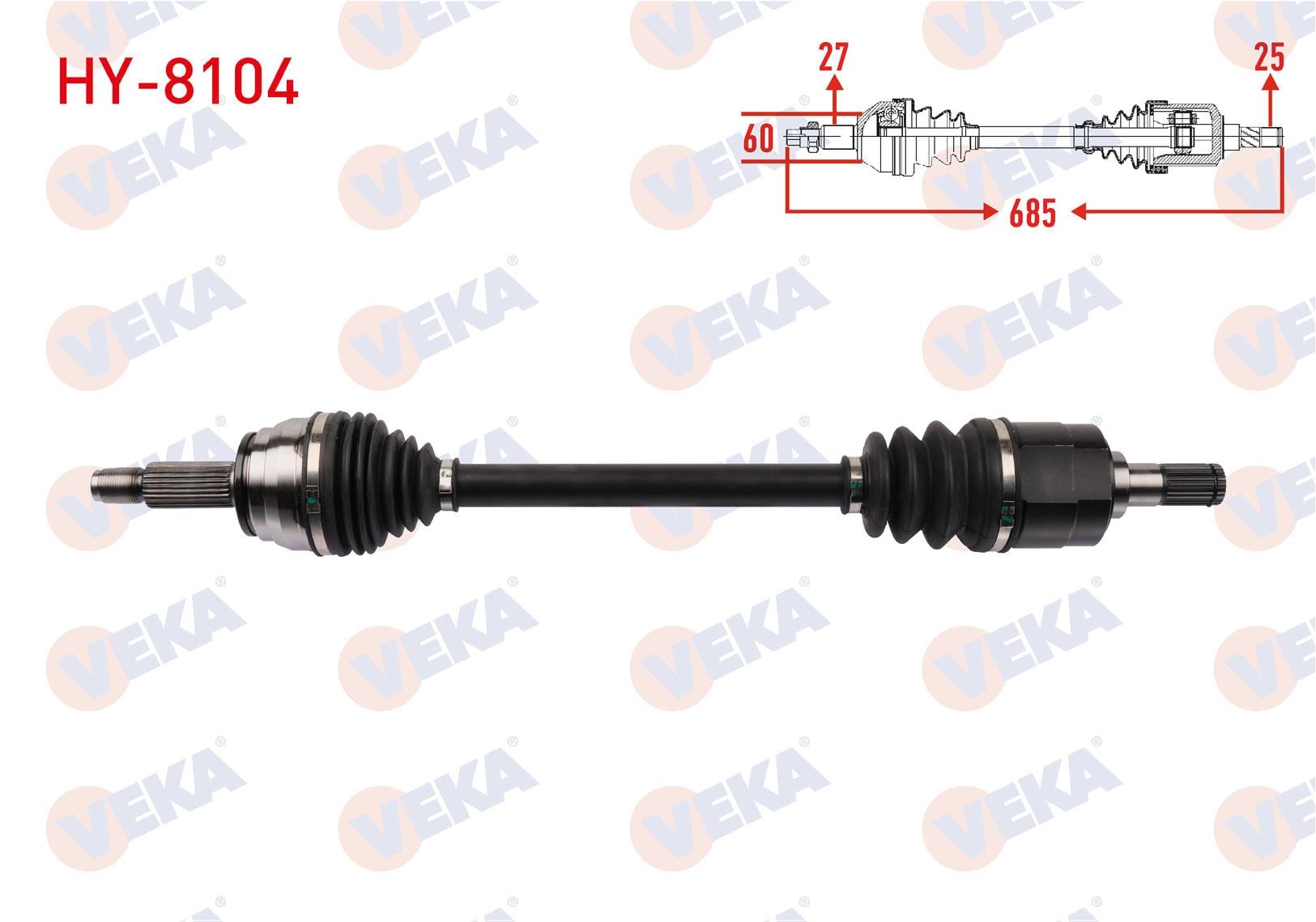 KOMPLE AKS SOL ON UZUNLUK 685mm HYUNDAI ELANTRA 1.6 CVVT 6 M-T 2016-2018/ KIA CEED 1.6 6 M-T 2018-