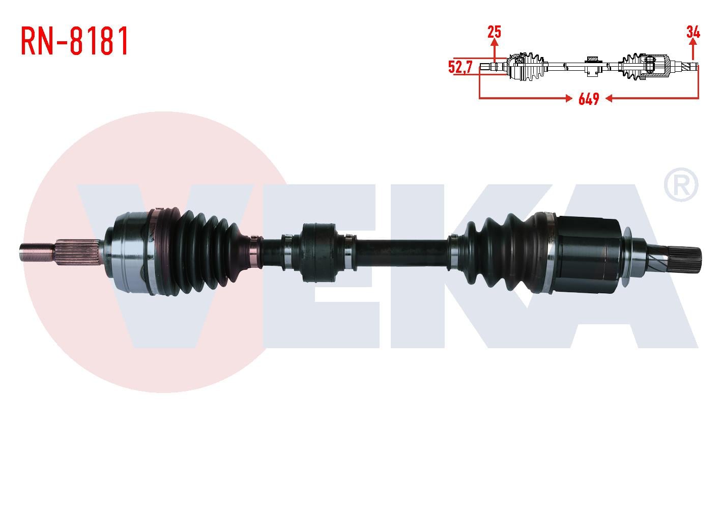 KOMPLE AKS SOL ON UZUNLUK 694mm RENAULT MEGANE IV (BVA6) 1.5 DCI (EURO 6) 6 A-T (SNZ-DC4) 2016-