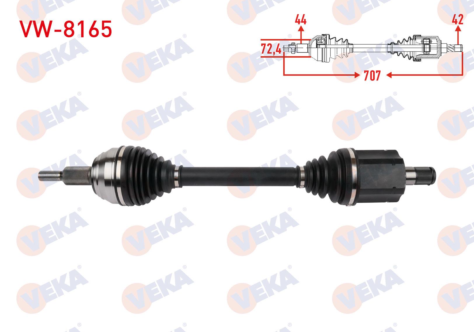 KOMPLE AKS SOL ON UZUNLUK 707mm VOLKSWAGEN CRAFTER 2.0 TDI A-T 2016- / MAN TGE 2.0 TDI A-T 2016-