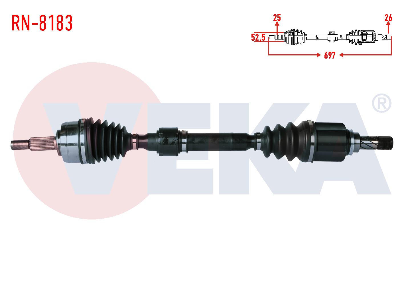 KOMPLE AKS SOL ON UZUNLUK 742mm RENAULT MEGANE IV 1.3 Tce  (EURO 6) M-T (SNZ-TL4) 2016-