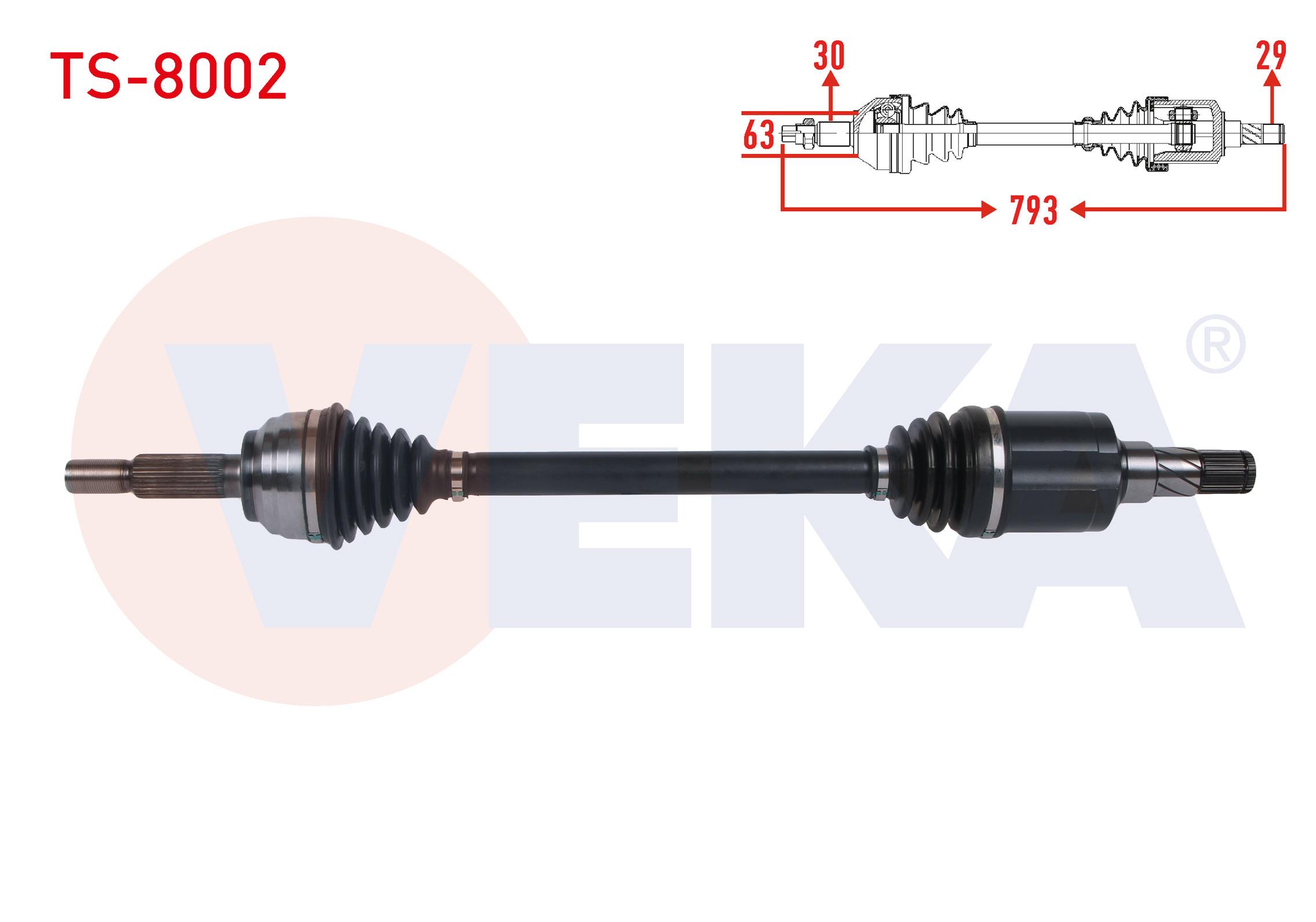KOMPLE AKS SOL ON UZUNLUK 793mm TESLA MODEL X 2012-