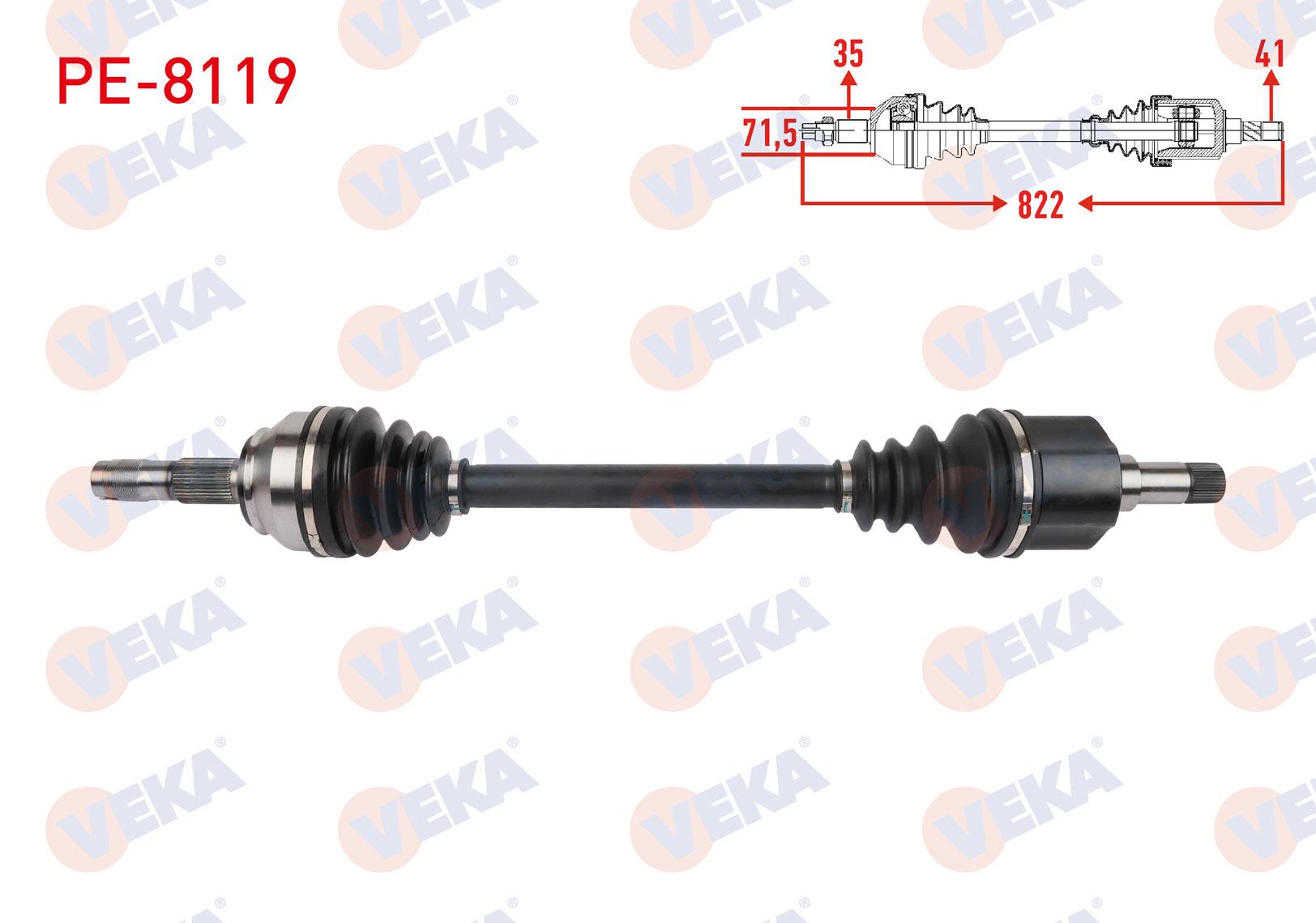 KOMPLE AKS SOL ON UZUNLUK 822mm PEUGEOT BOXER 2.0 - 2.2 HDI 6 M-T 2014-/ CITROEN JUMPER 2.0 - 2.2 HDI EURO 6 6M-T 2014-