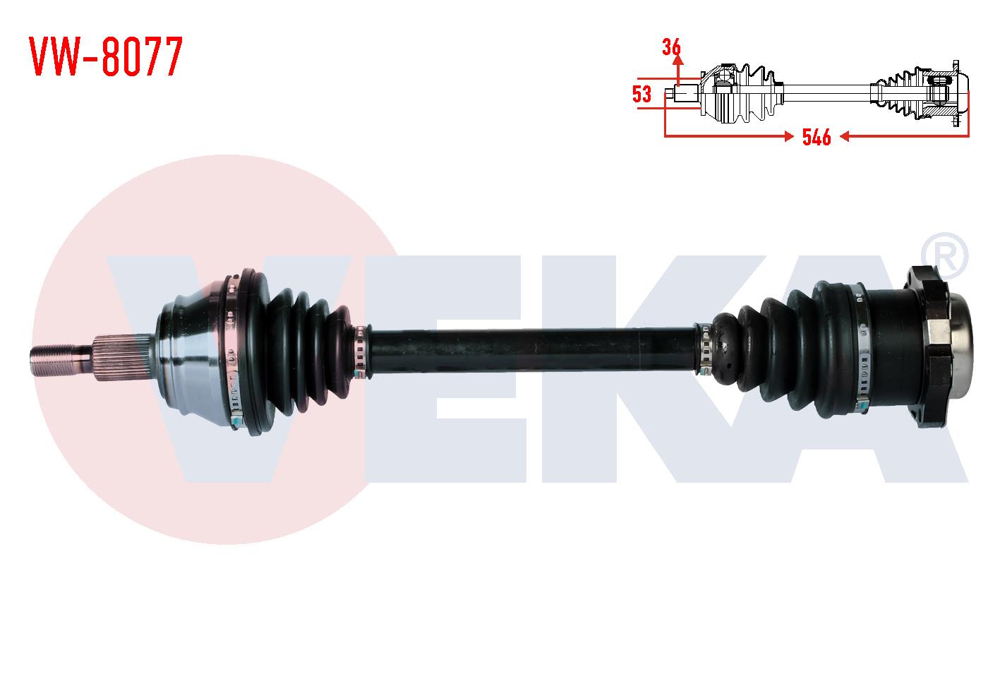 KOMPLE AKS SOL ON VOLKSWAGEN GOLF IV (1J1) 1.6i 16v (BCB) M-T UZUNLUK 546mm 1997-2005