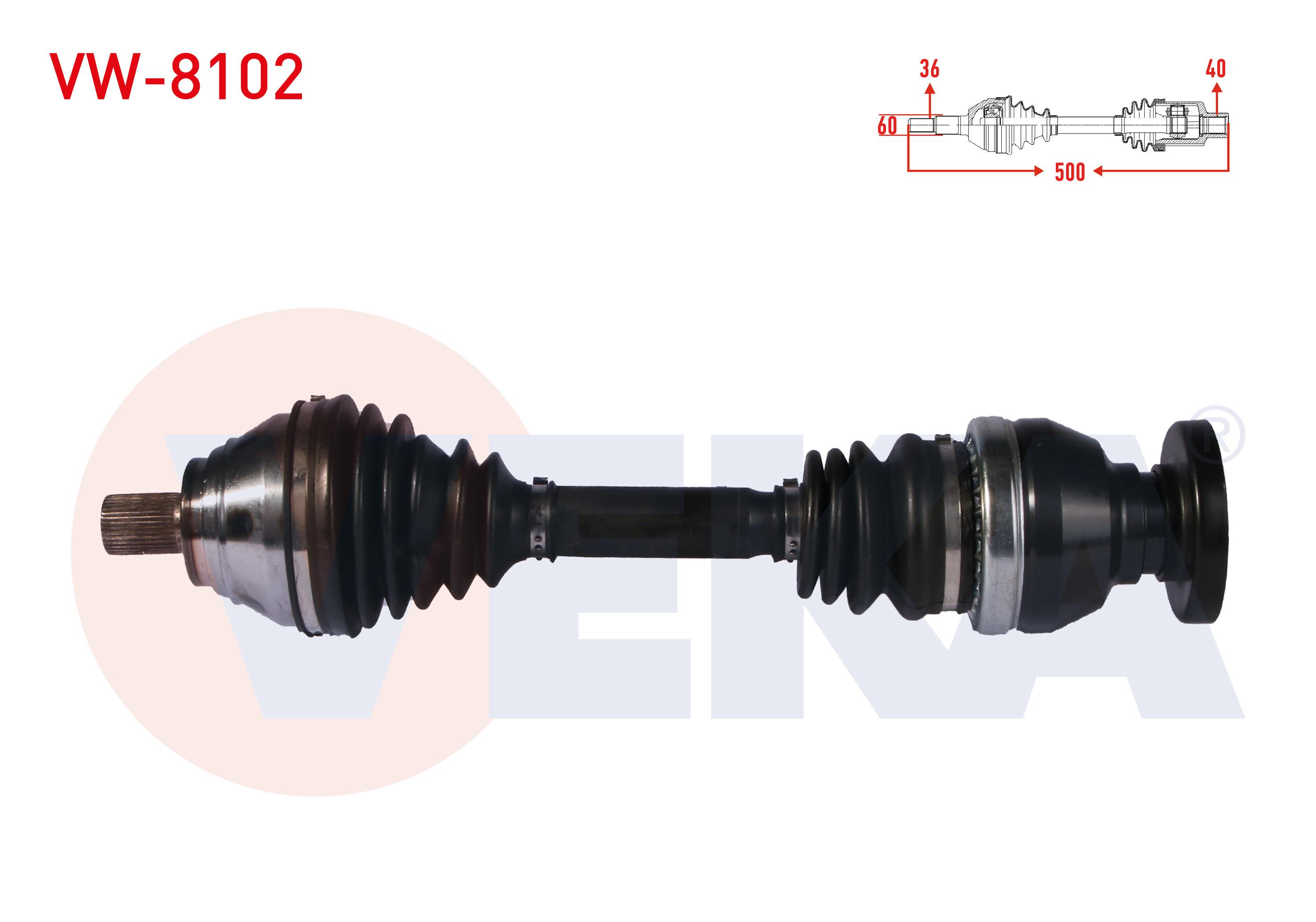 KOMPLE AKS SOL ON VOLKSWAGEN TIGUAN (5N_) 1.4 TSI 4motion UZUNLUK 500 mm 2007-2016