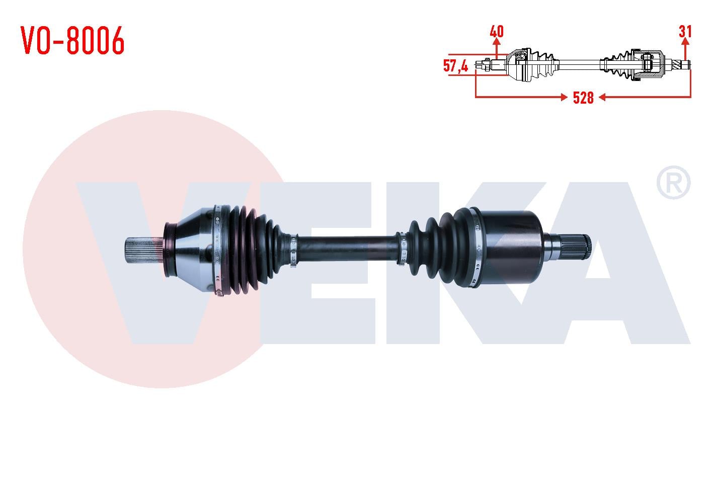 KOMPLE AKS SOL ON VOLVO S60 II 2.0 D3 A-T UZUNLUK 528 2010-