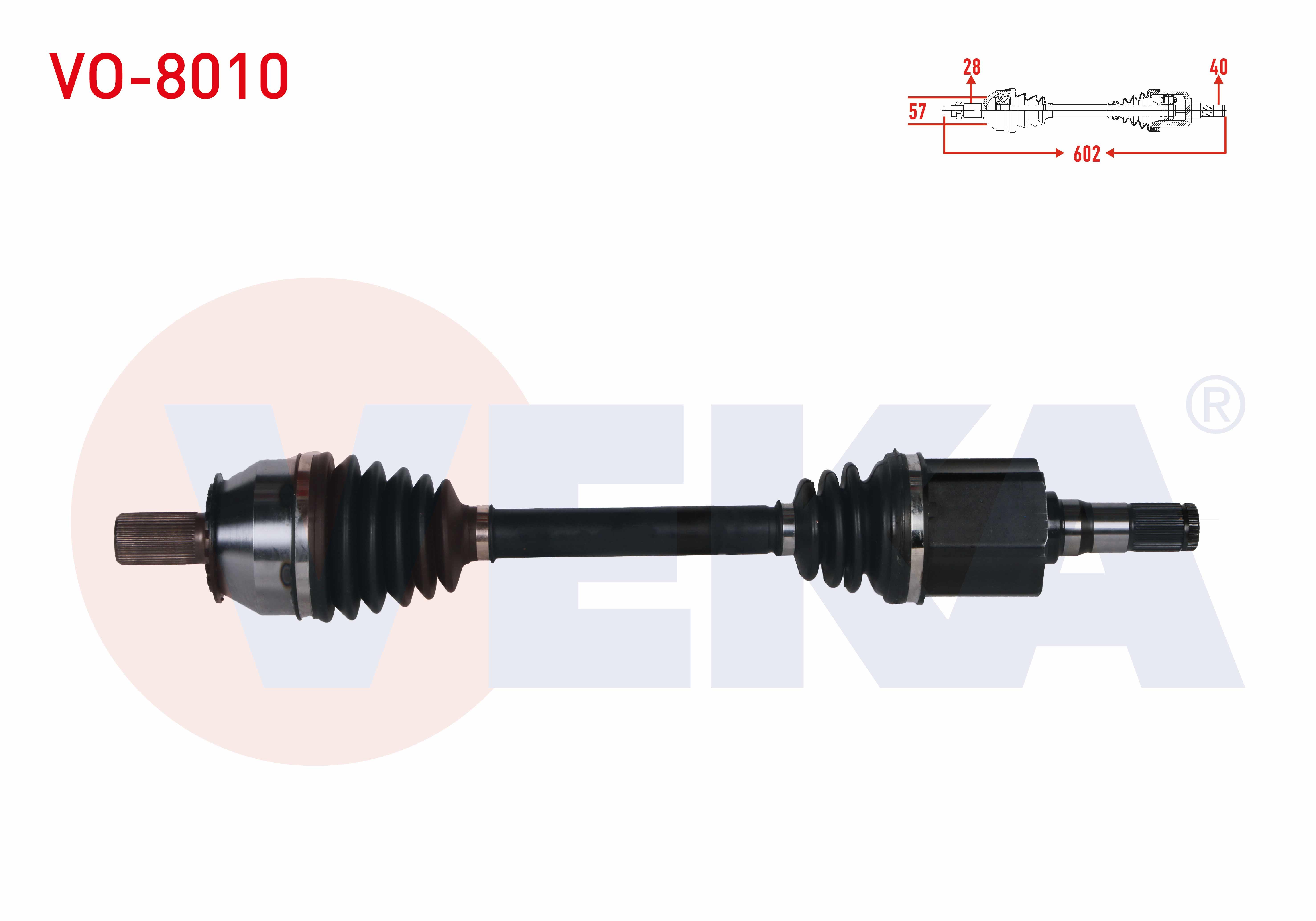 KOMPLE AKS SOL ON VOLVO V60 1.6 D A-T UZUNLUK 602 mm 2010-