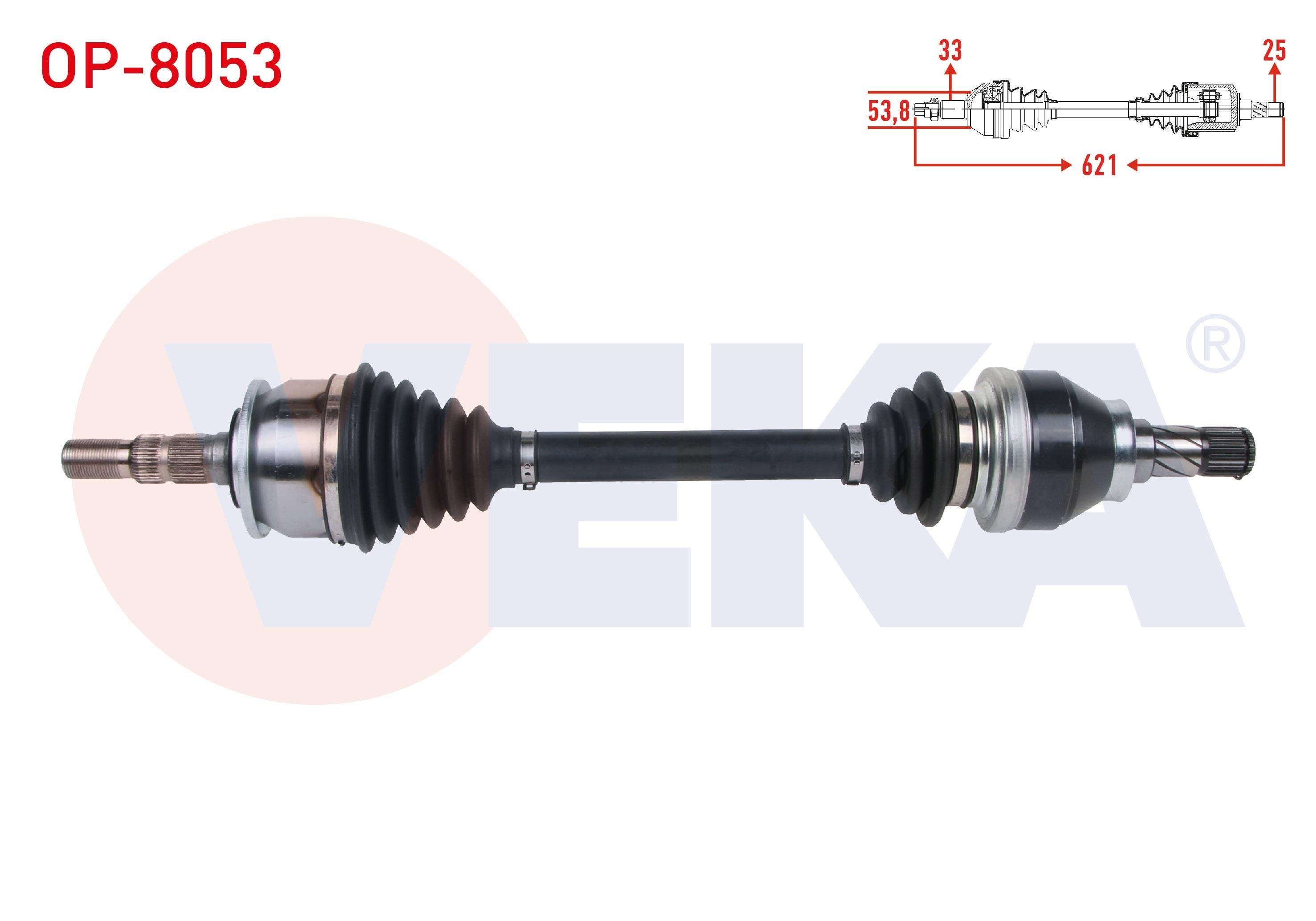 KOMPLE AKS SOL ONUZUNLUK 621mm OPEL ASTRA K 1.4 TURBO - 1.6 CDTI M/T 2015-