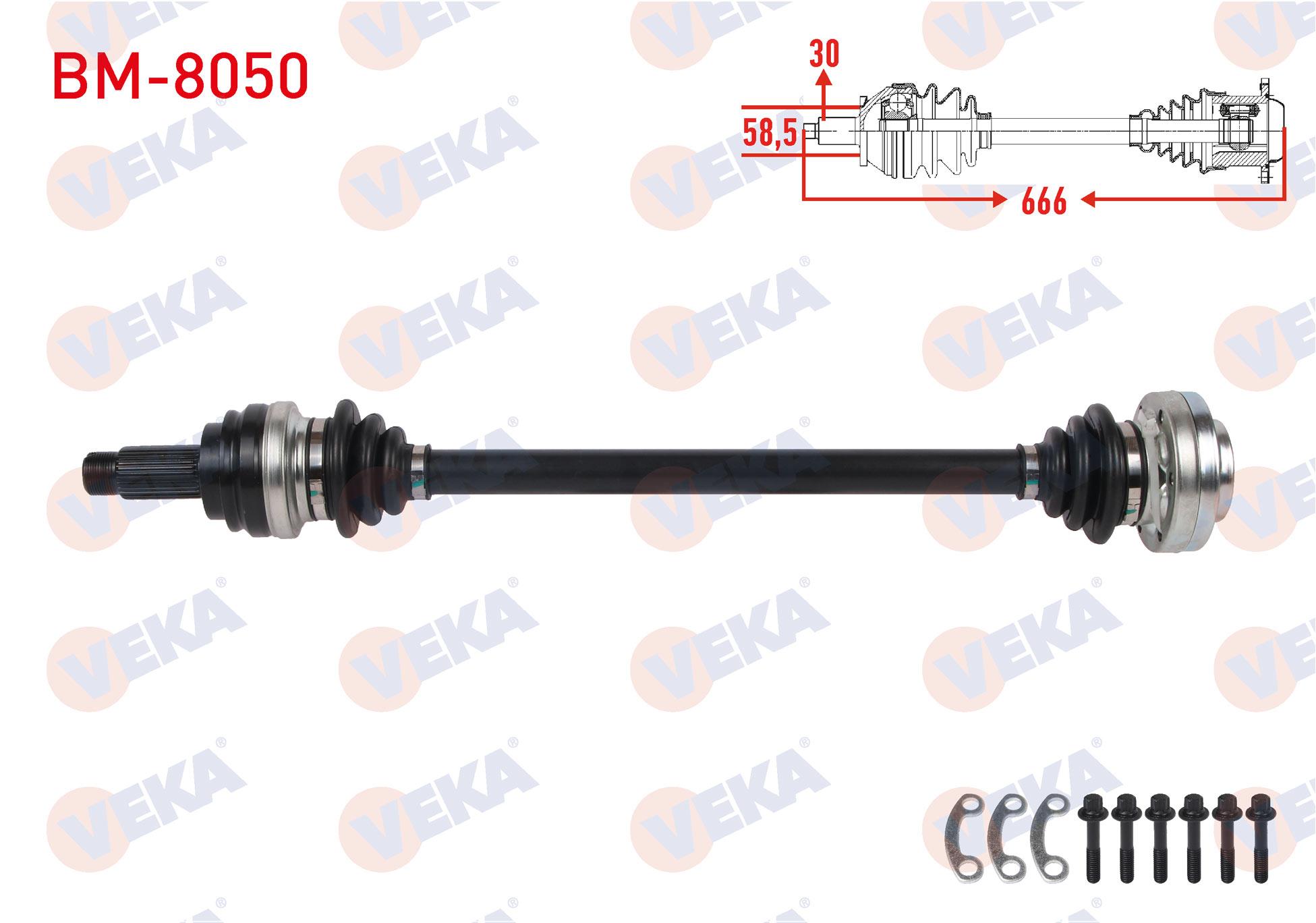 KOMPLE AKS SOL-SAG ARKA UZUNLUK 666mm BMW 5 SERISI (E60) 520i A-T 2003-2010