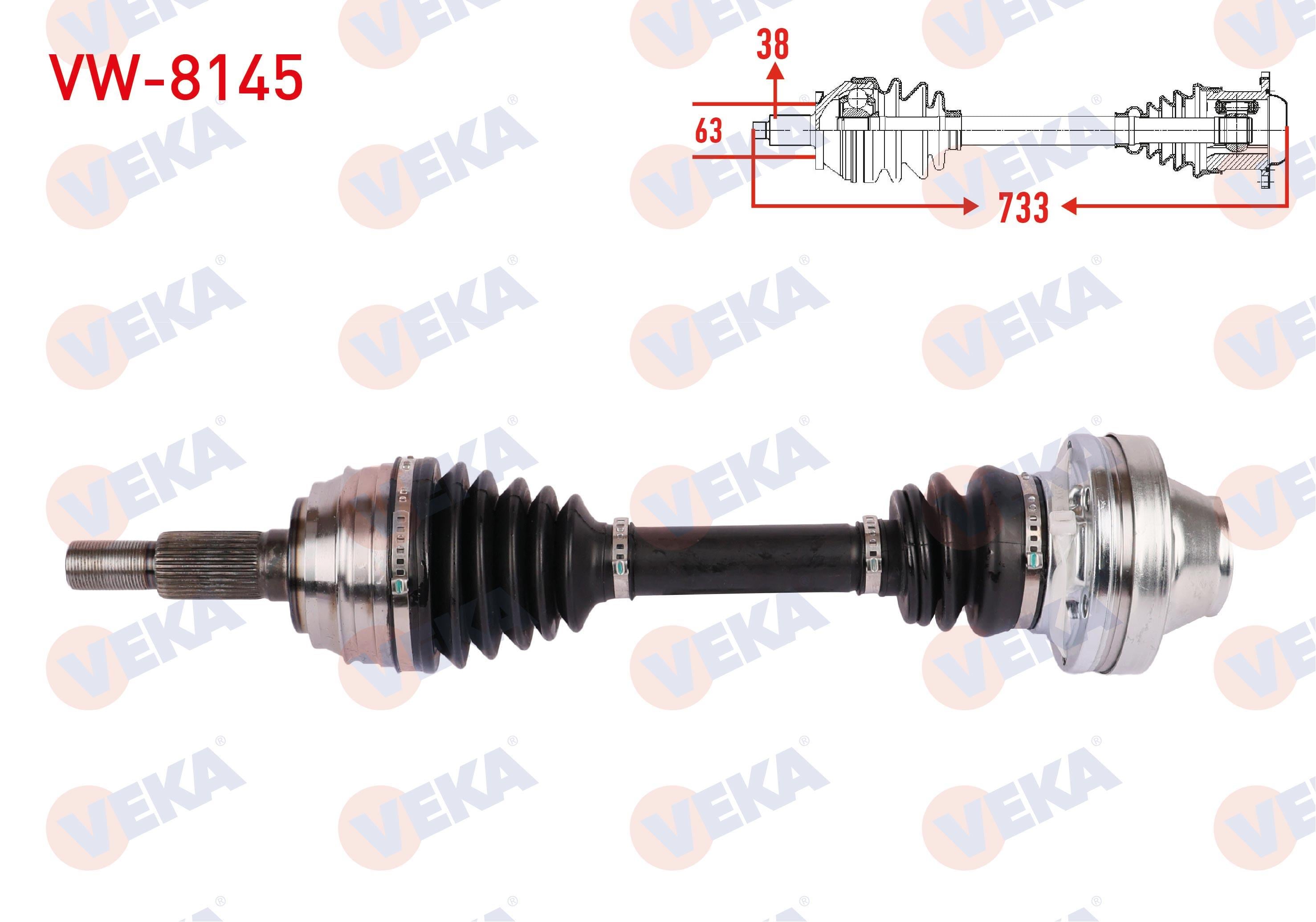 KOMPLE AKS SOL-SAG ARKA UZUNLUK 733mm VOLKSWAGEN TOUAREG 2.5 R5 TDI A-T/M-T 2003-2010
