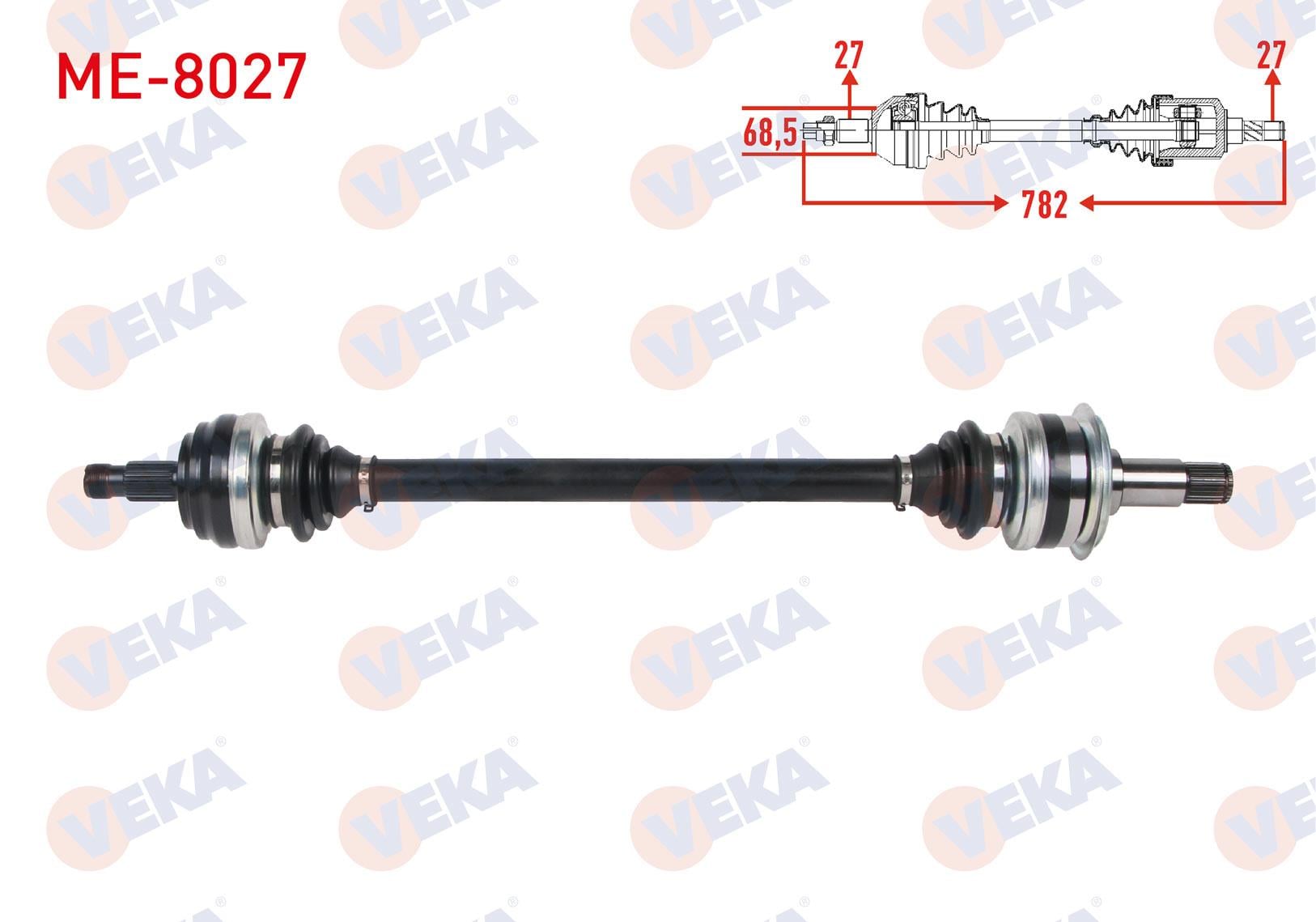 KOMPLE AKS SOL-SAG ARKA UZUNLUK 782mm MERCEDES C SERISI (W205) C 180 - C 200 D - C 220 D A-T 2015-