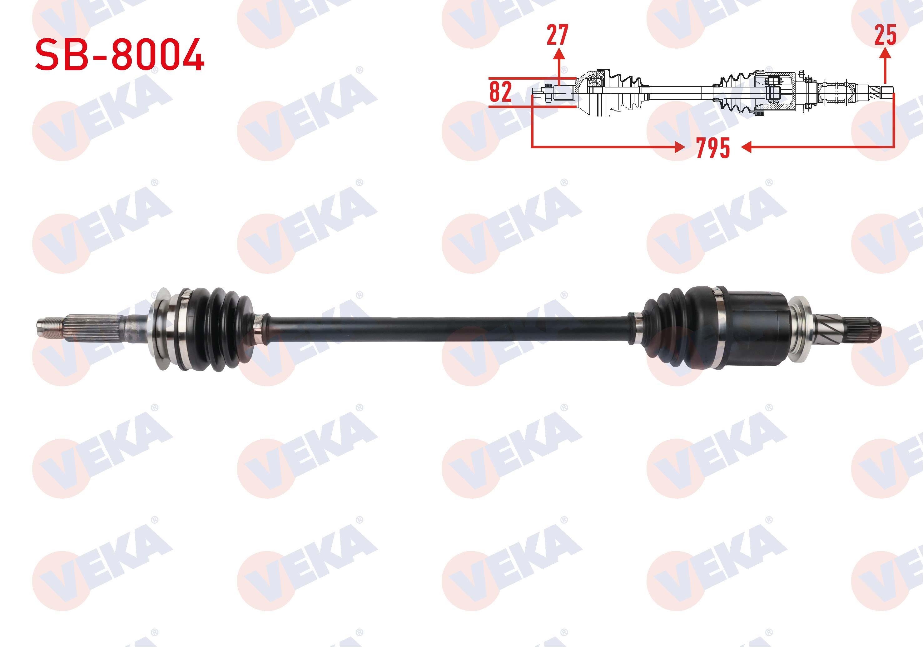 KOMPLE AKS SOL-SAG ARKA UZUNLUK 795mm 8 MISKETLI SUBARU IMPREZA 2.0 2012- / LEGACY 2.0 2009-2014 / OUTBACK 2.0 D 2009- / XV 1.6 2012-
