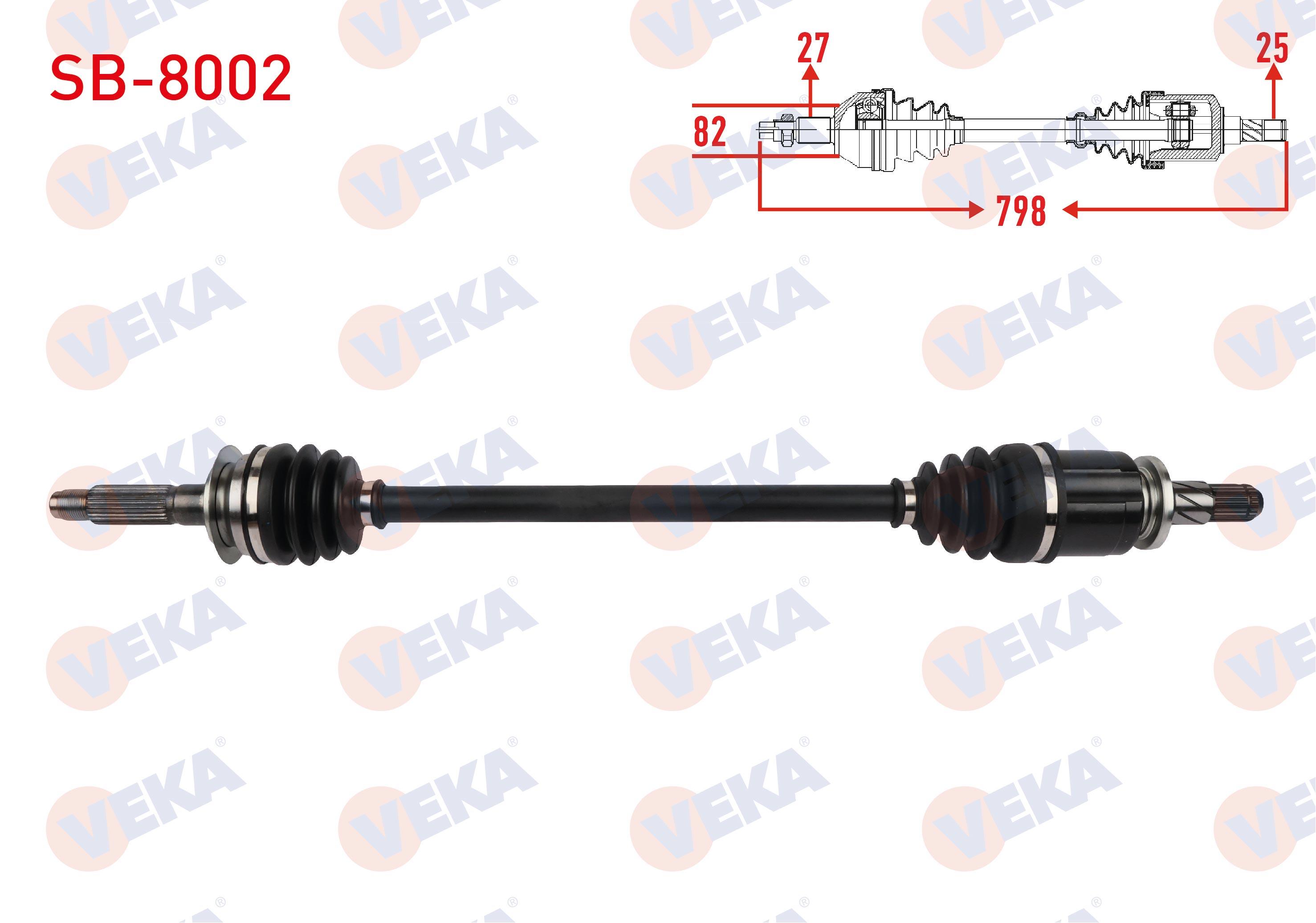 KOMPLE AKS SOL-SAG ARKA UZUNLUK 798mm SUBARU FORESTER 2.0 i AWD, 2.0 D AWD 2013-