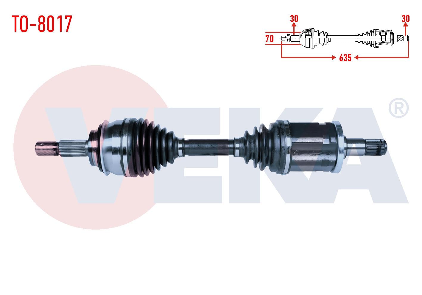 KOMPLE AKS SOL-SAG ON TOYOTA HI-LUX VII PICK-UP REVO (_N1_) 2.4 D 4X4 UZUNLUK 635mm 2015-