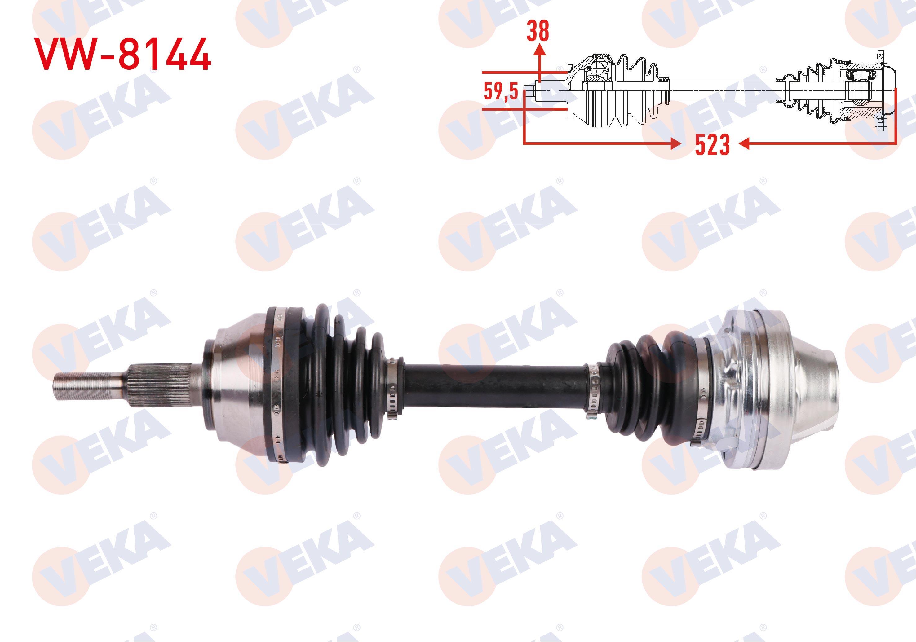 KOMPLE AKS SOL-SAG ON UZUNLUK 523mm VOLKSWAGEN TOUAREG 2.5 R5 TDI A-T/M-T 2003-2010
