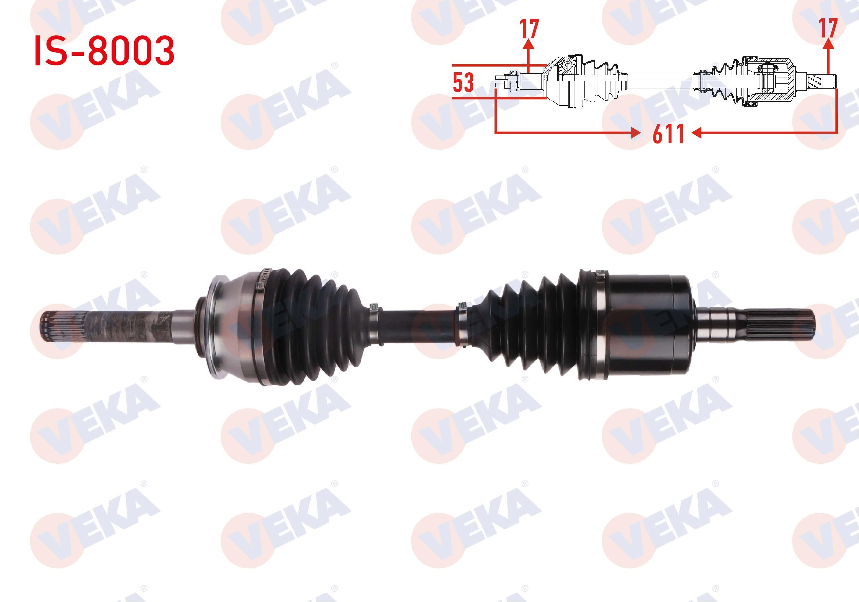 KOMPLE AKS SOL-SAG ON UZUNLUK 611mm ISUZU D-MAX 2.5 D - 3.0 4X4 2007-2012