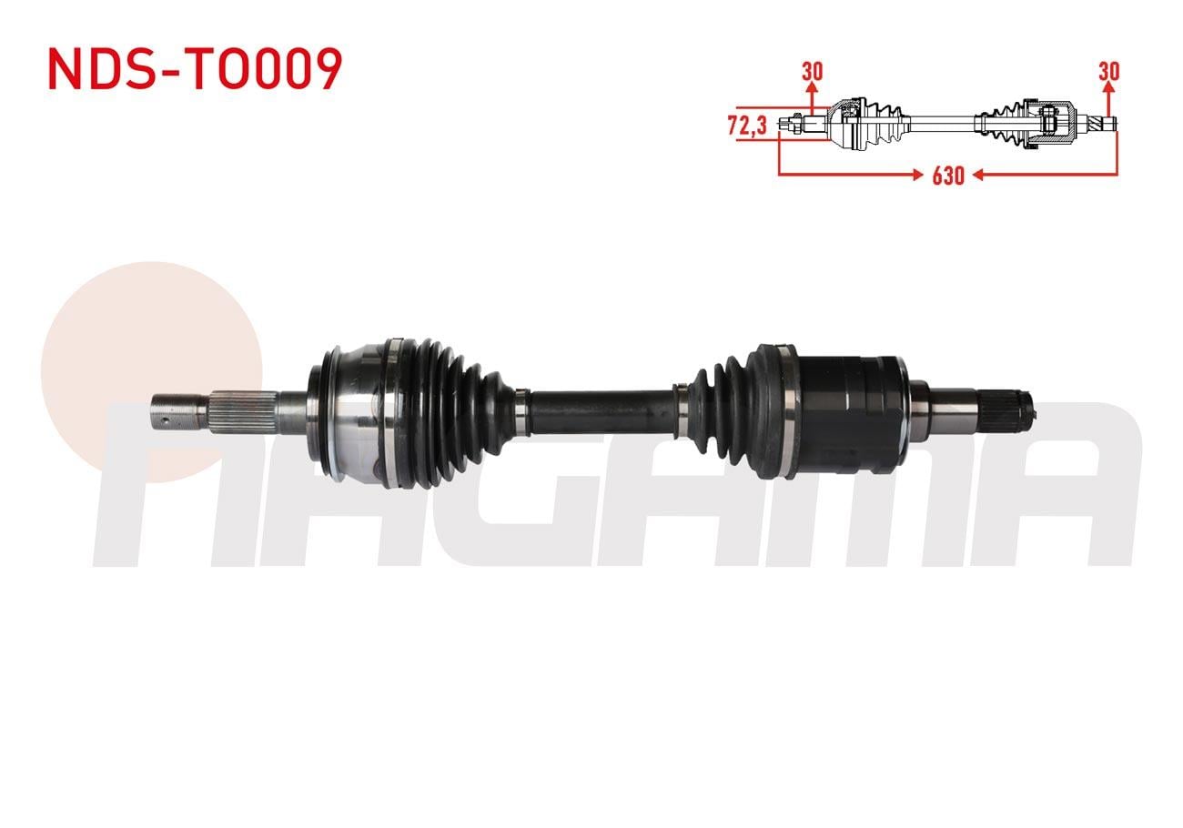 KOMPLE AKS SOL-SAG ON UZUNLUK 630mm TOYOTA HI-LUX PICK UP (TGN1_, GGN2_, GGN1_, KUN2_, KUN1_) 2.5 D-4D 4X4 2005-2011 / 2.5 D-4D 4X4 2011-2015