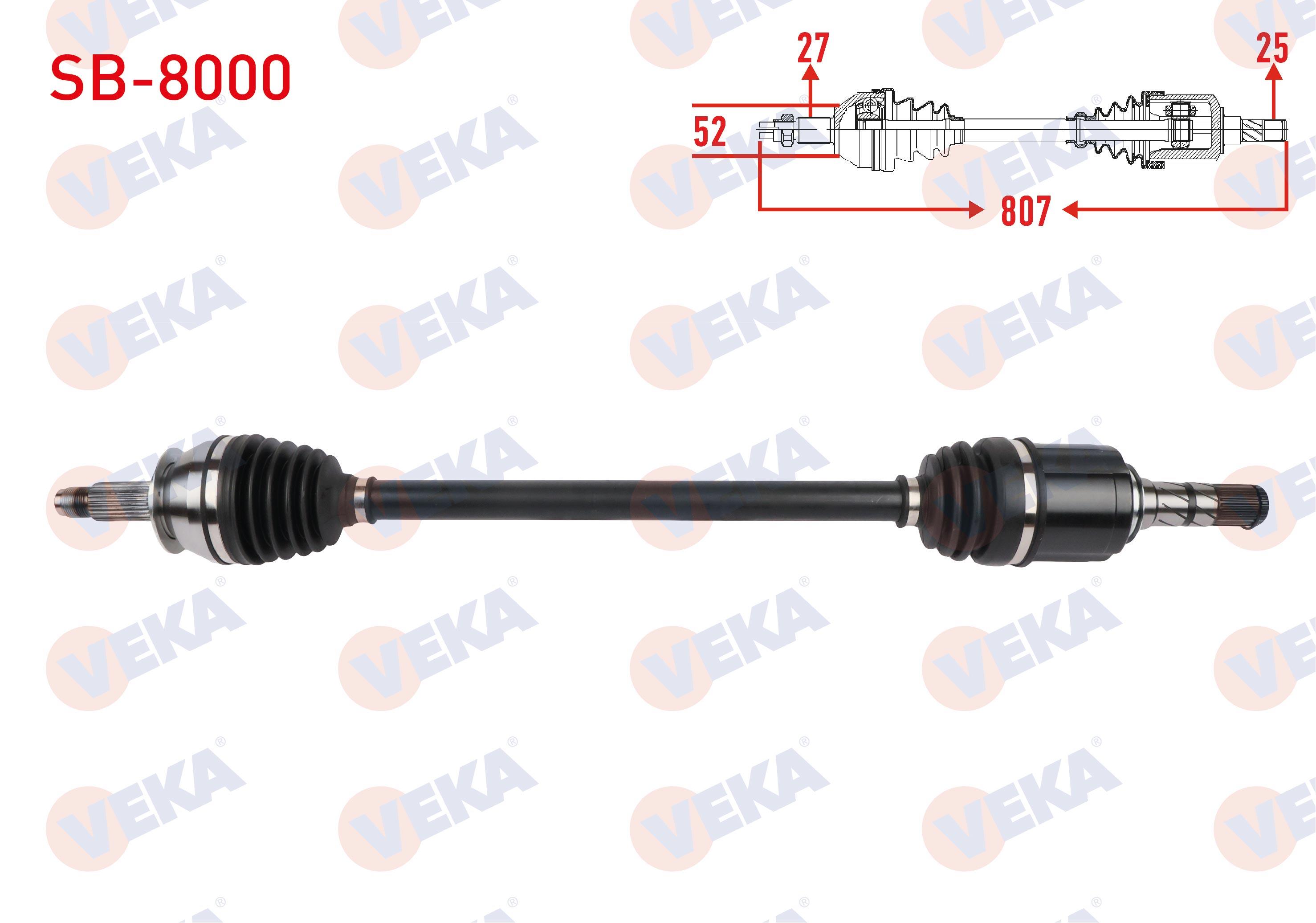 KOMPLE AKS SOL-SAG ON UZUNLUK 807mm SUBARU FORESTER 2.0 i AWD, 2.0 D AWD <2014