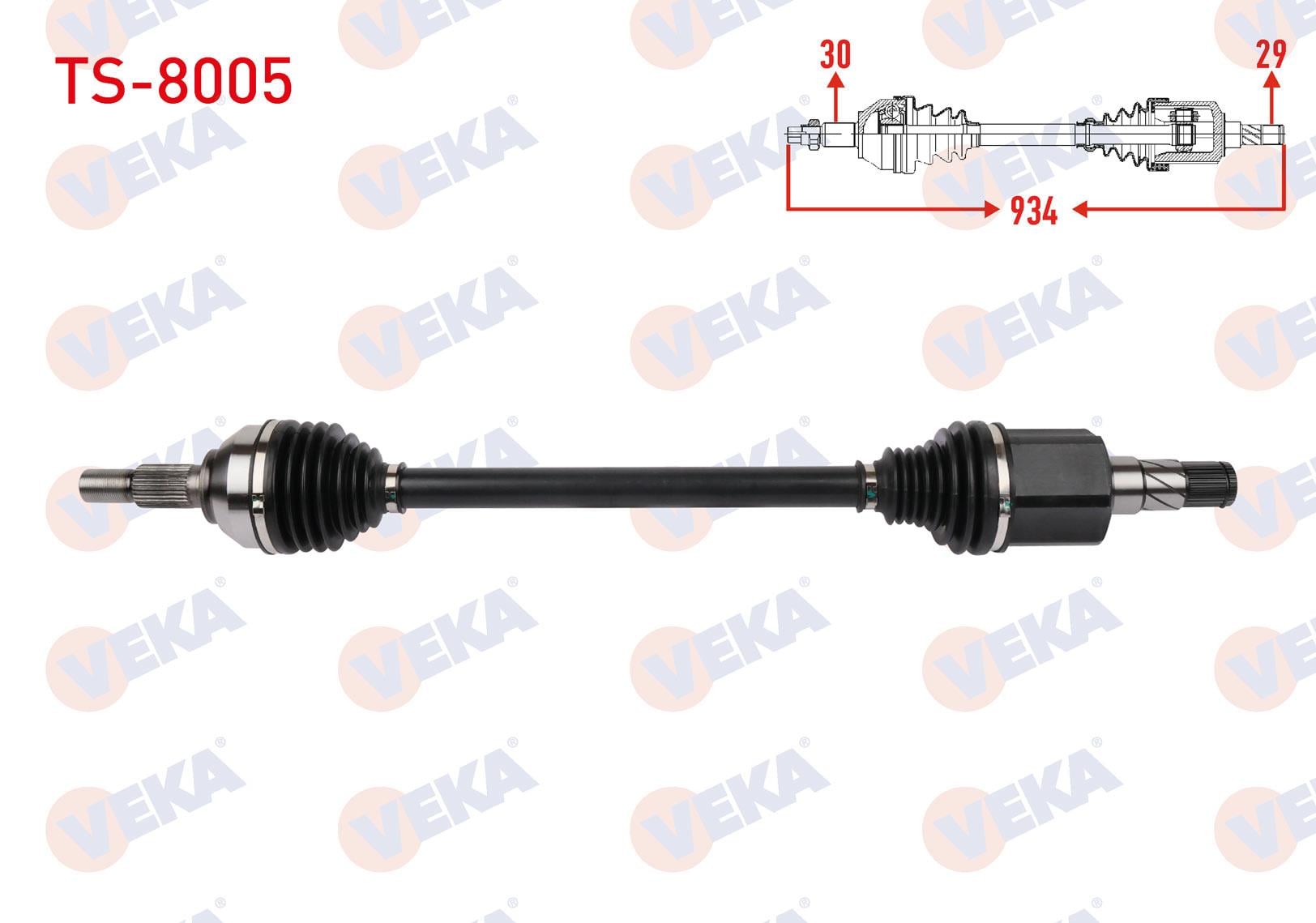 KOMPLE AKS SOL-SAG ON UZUNLUK 834mm TESLA MODEL Y EV 2019-