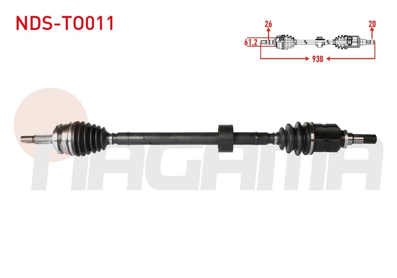 KOMPLE AKS SAG ON UZUNLUK 938mm TOYOTA COROLLA 1.4 D-4D M-T 2012-/ AURIS (NZE18,ZRE18) 1.4 D-4D M-T 2012-