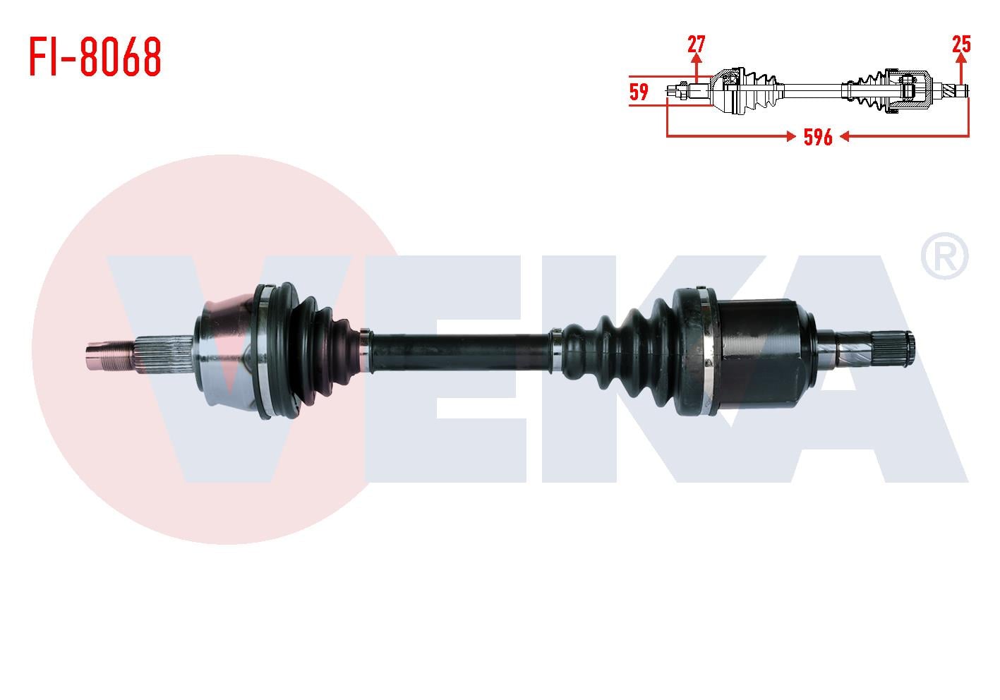 KOMPLE AKS SOL ON FIAT DOBLO MAXI 1.6 MJT UZUNLUK 596mm 2010-